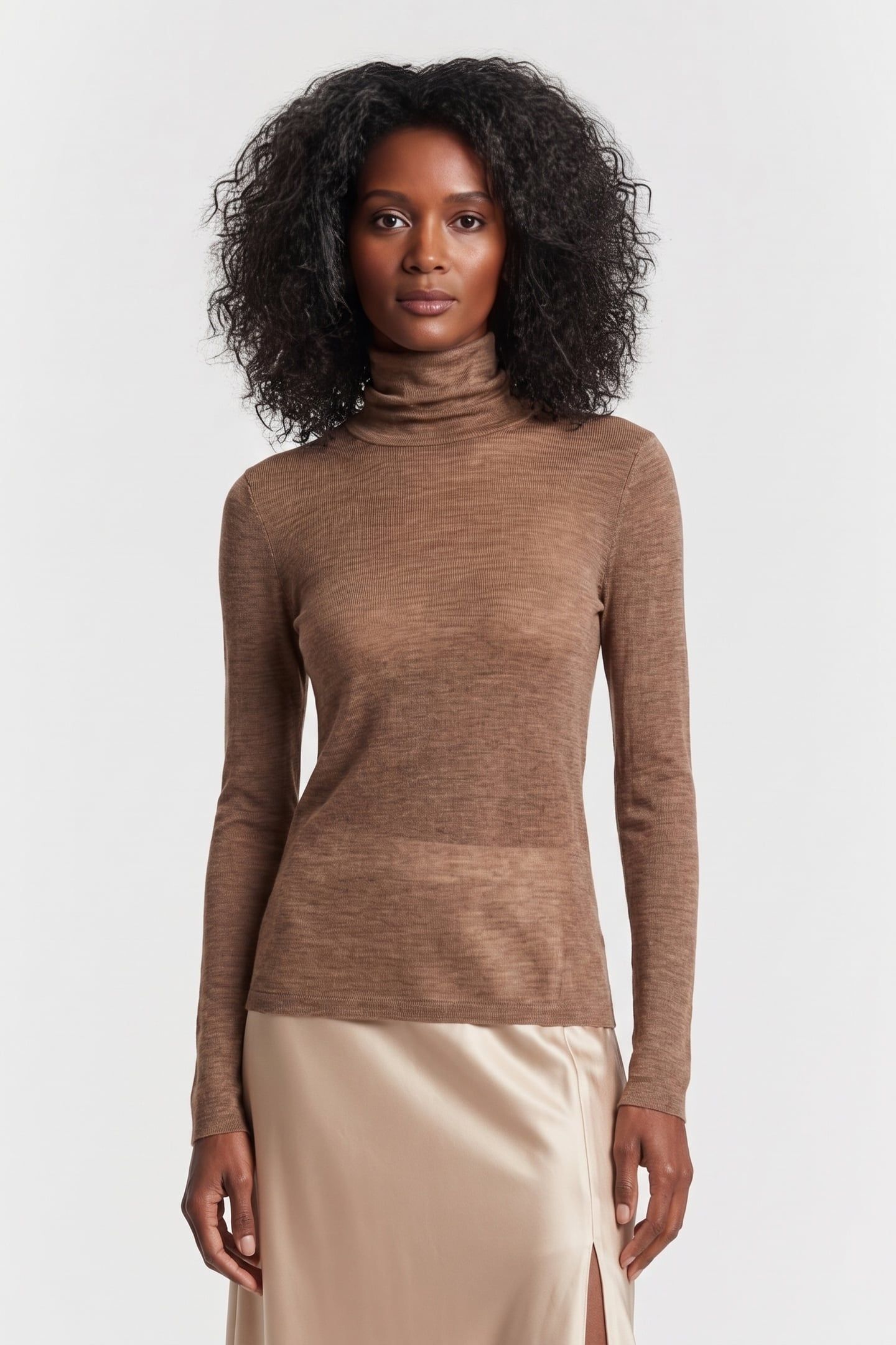 MALENA WOOL RIB TURTLENECK BEIGE 1