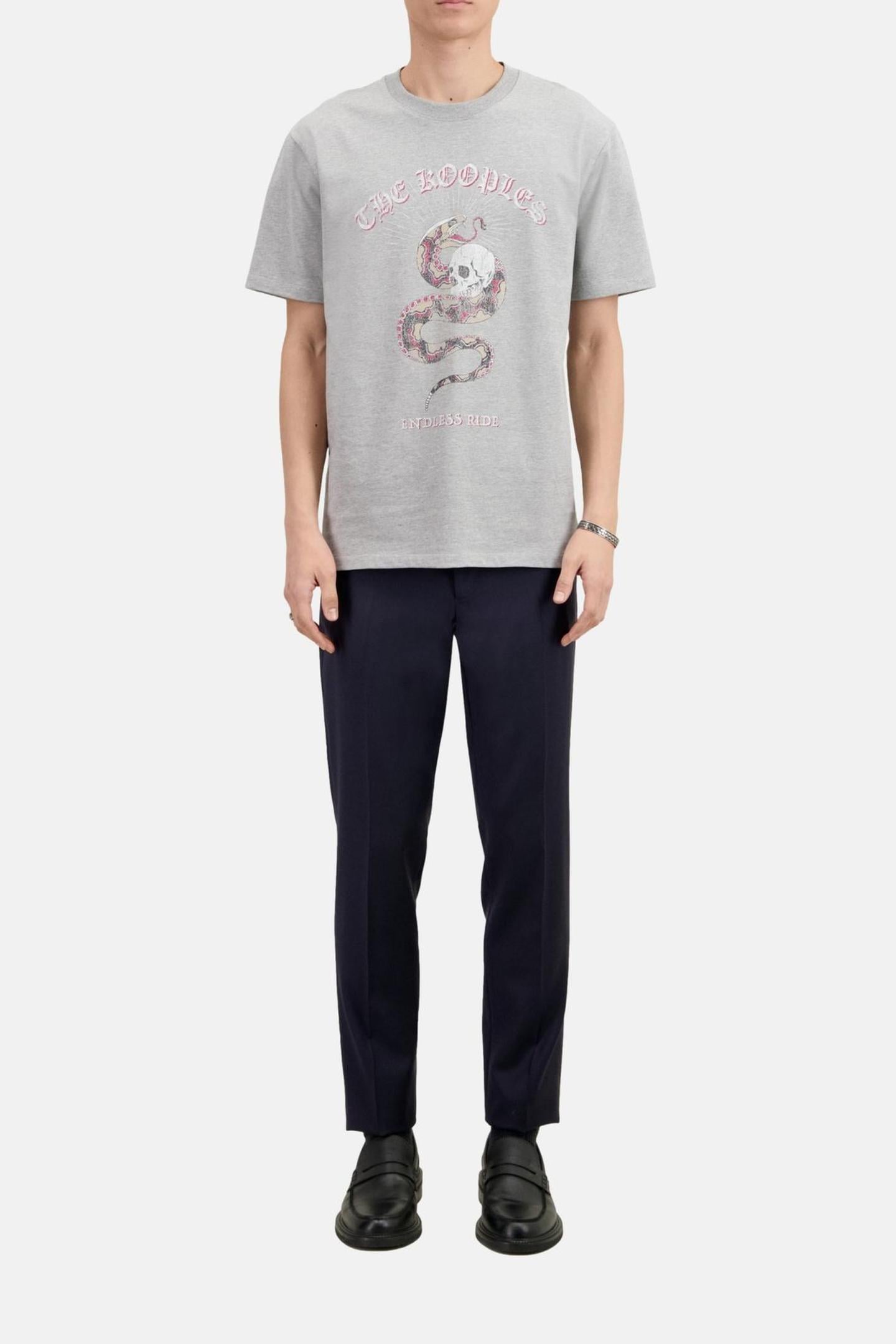 SHORT-SLEEVED T-SHIRT WITH SNAKE PRINT LIGHT GREY CHINE 2