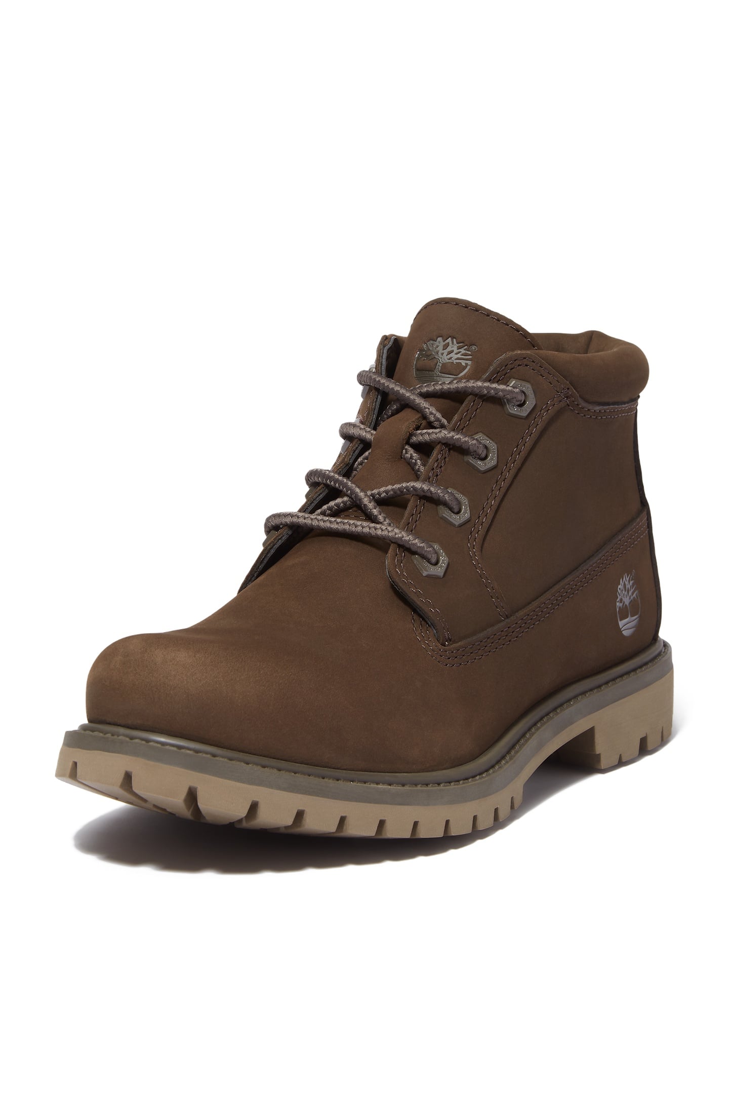 NELLIE MID LACE UP CHUKKA BOOT DARK BROWN NUBUCK 3