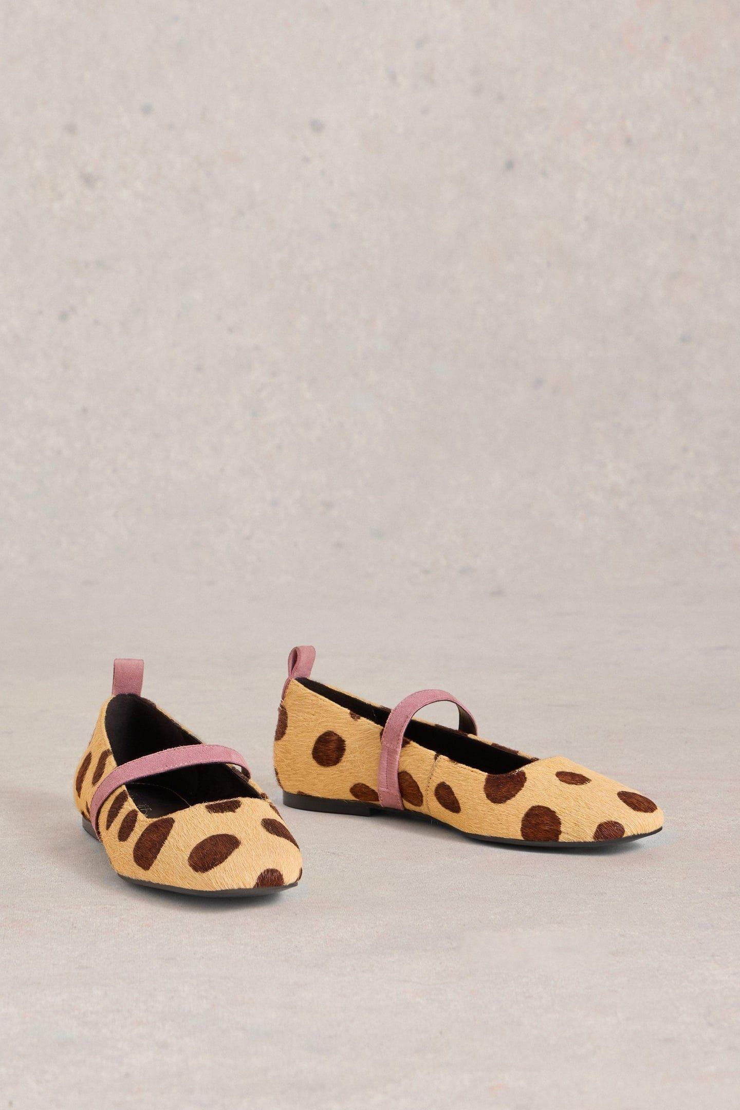 MINNIE STRAP LEATHER BALLERINA NATURAL PRINT 5