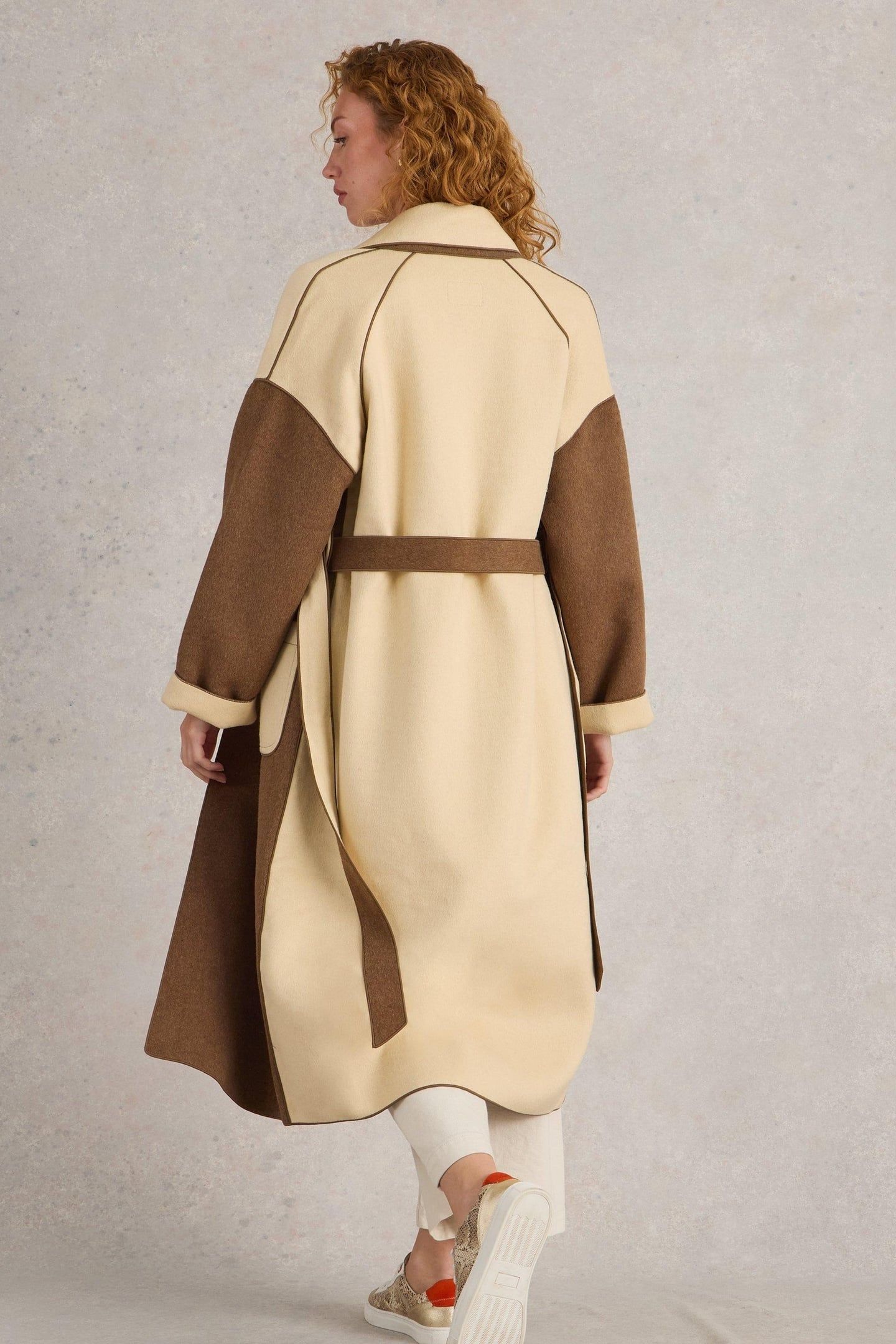 SABINE WOOL BLEND COAT NATURAL MULTI 3