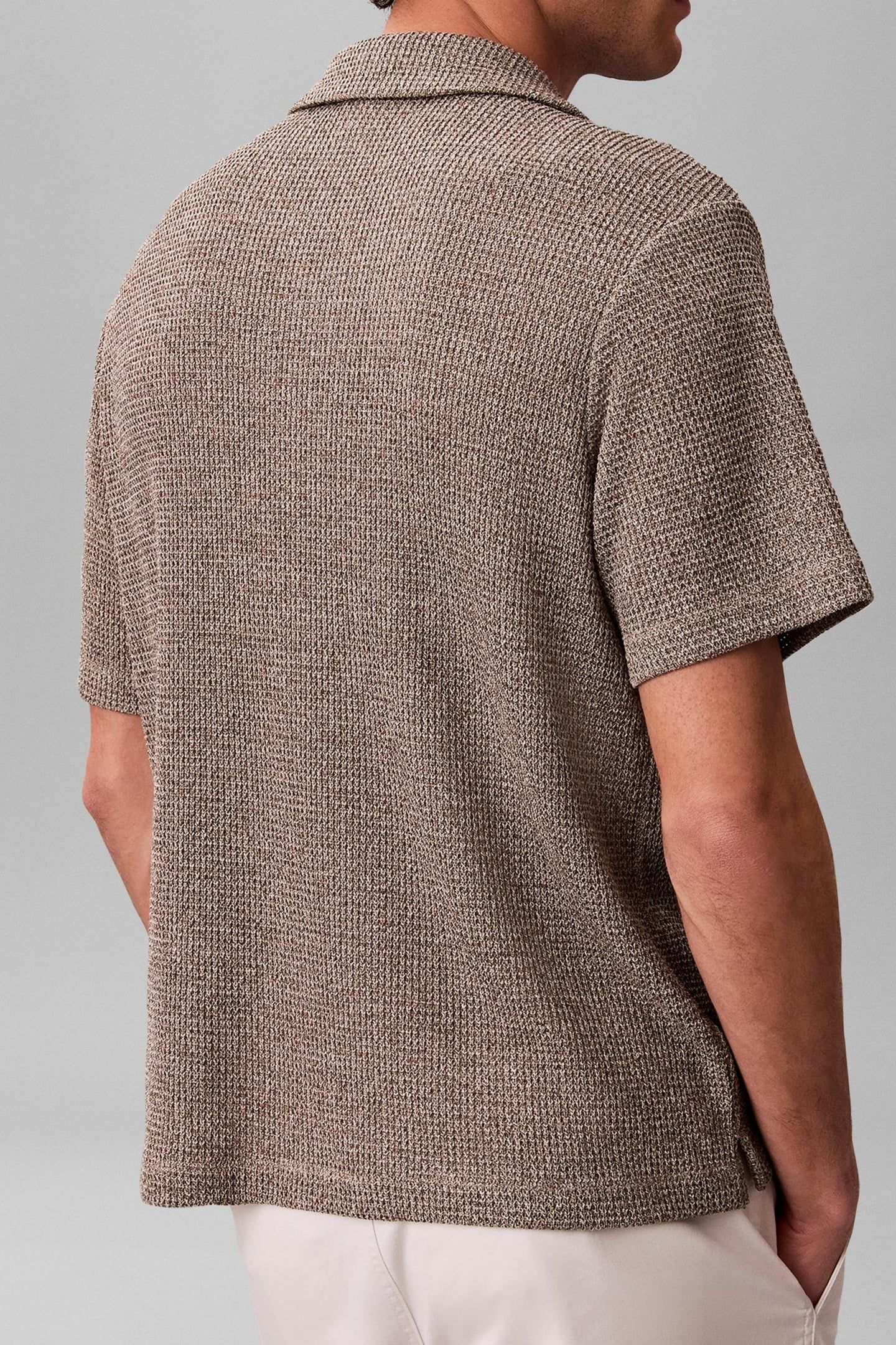 SS MESH CAMP COLLAR POLO ROASTED CASHEW 2