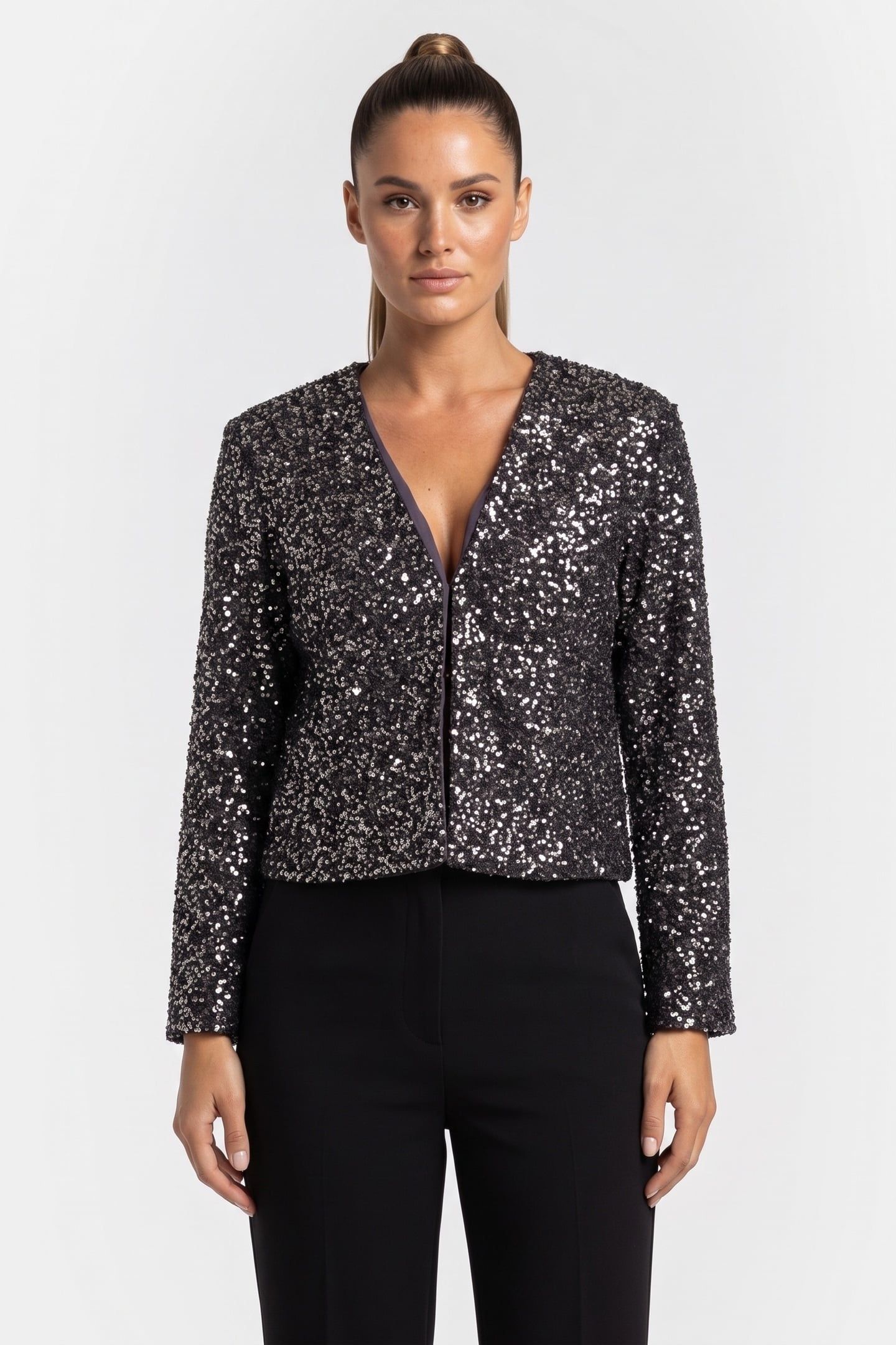 DUSTY SEQUIN JACKET GREY 1