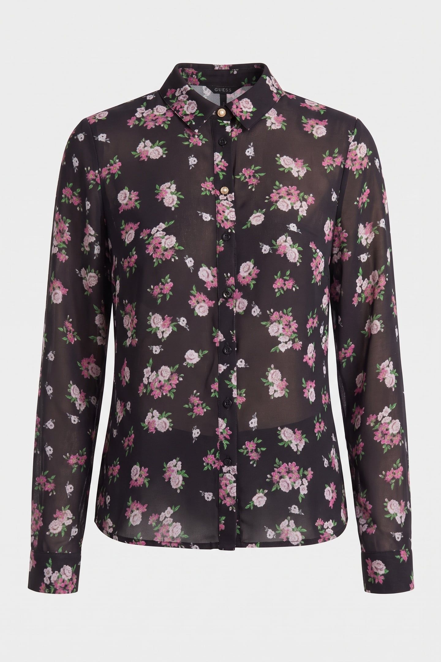 GUESS ECO LS CLOUIS SHIRT DITZY PEONIES PRINT 3