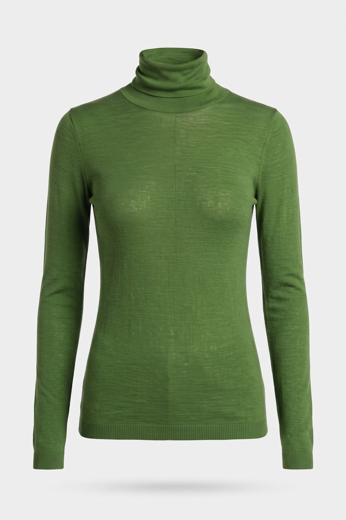 MALENA WOOL RIB TURTLENECK GREEN 4