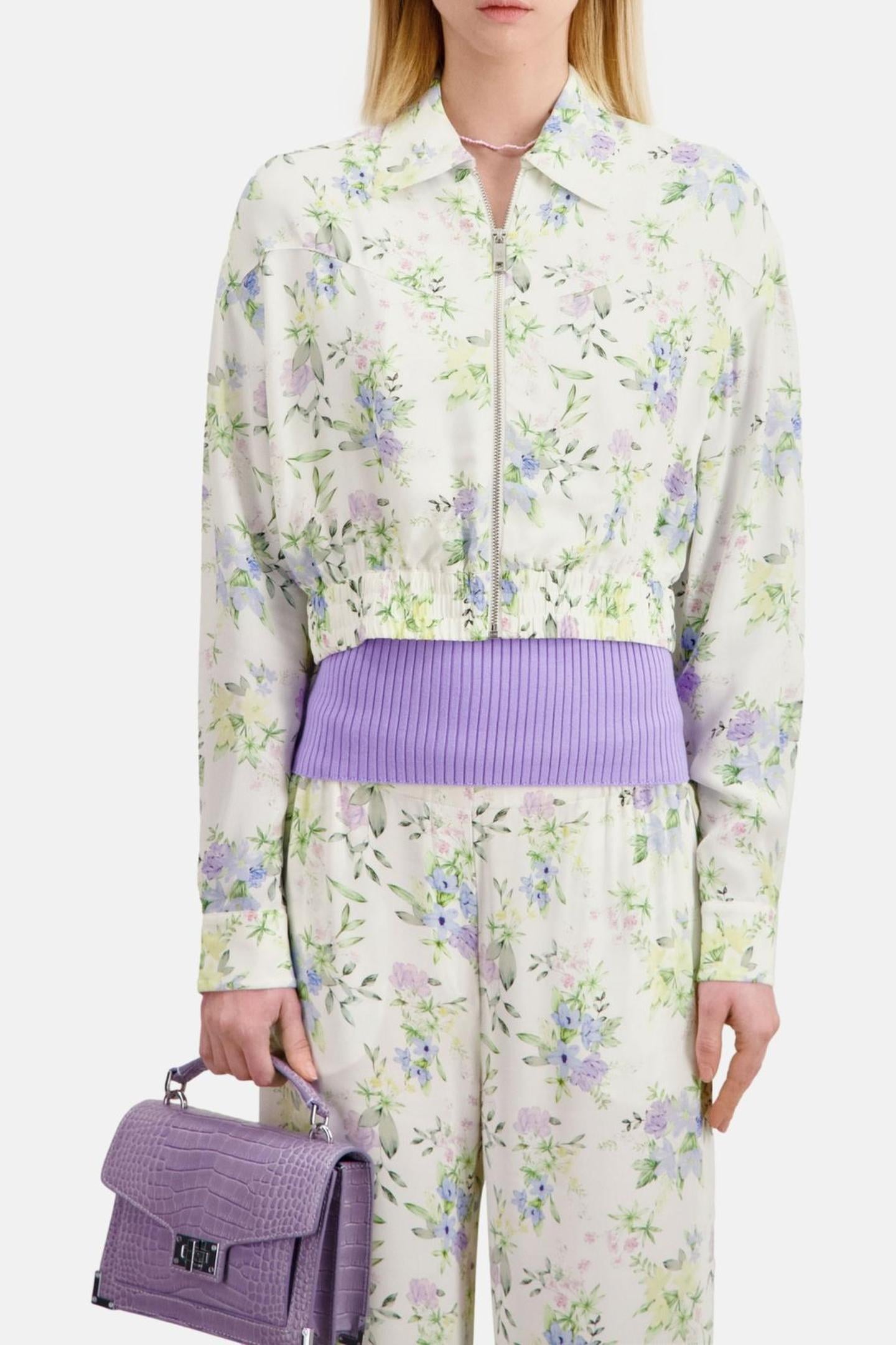 LONG-SLEEVED SHIRT W ELASTICATED ZIP WAIST LIGHTBLUE/WHITE 2