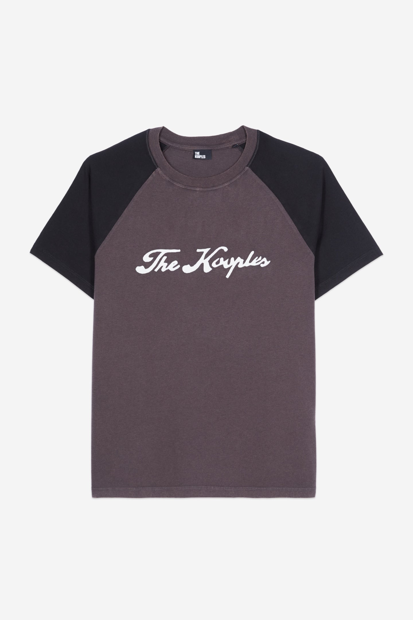 SHORT-SLEEVED RAGLAN T-SHIRT W FELT PATCH BLACK WASHED 1