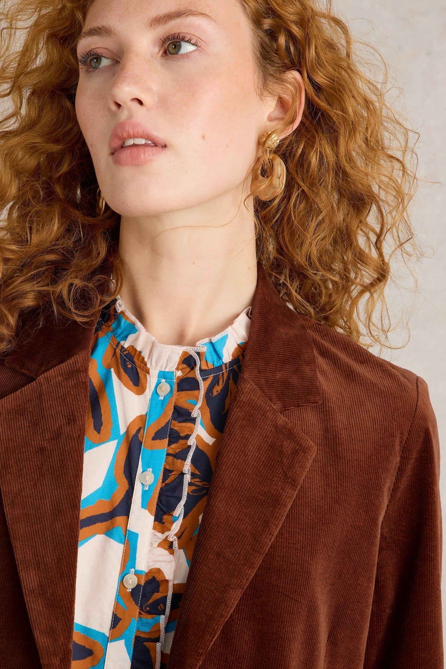 EVELYN CORD BLAZER DARK TAN 6