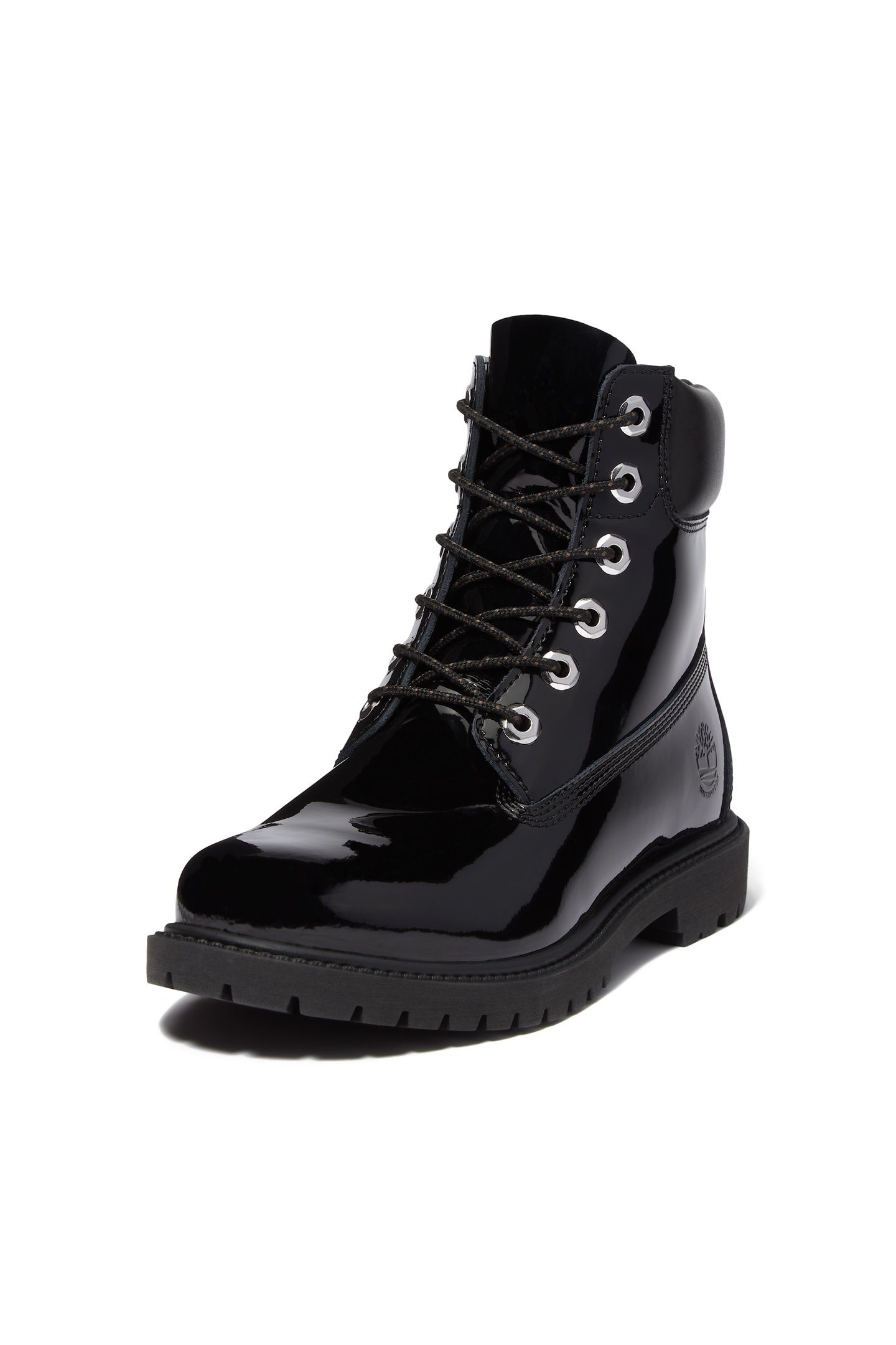 PREMIUM 6 INCH LACE UP WATERPROOF BOOT BLACK PATENT LEATHER 3