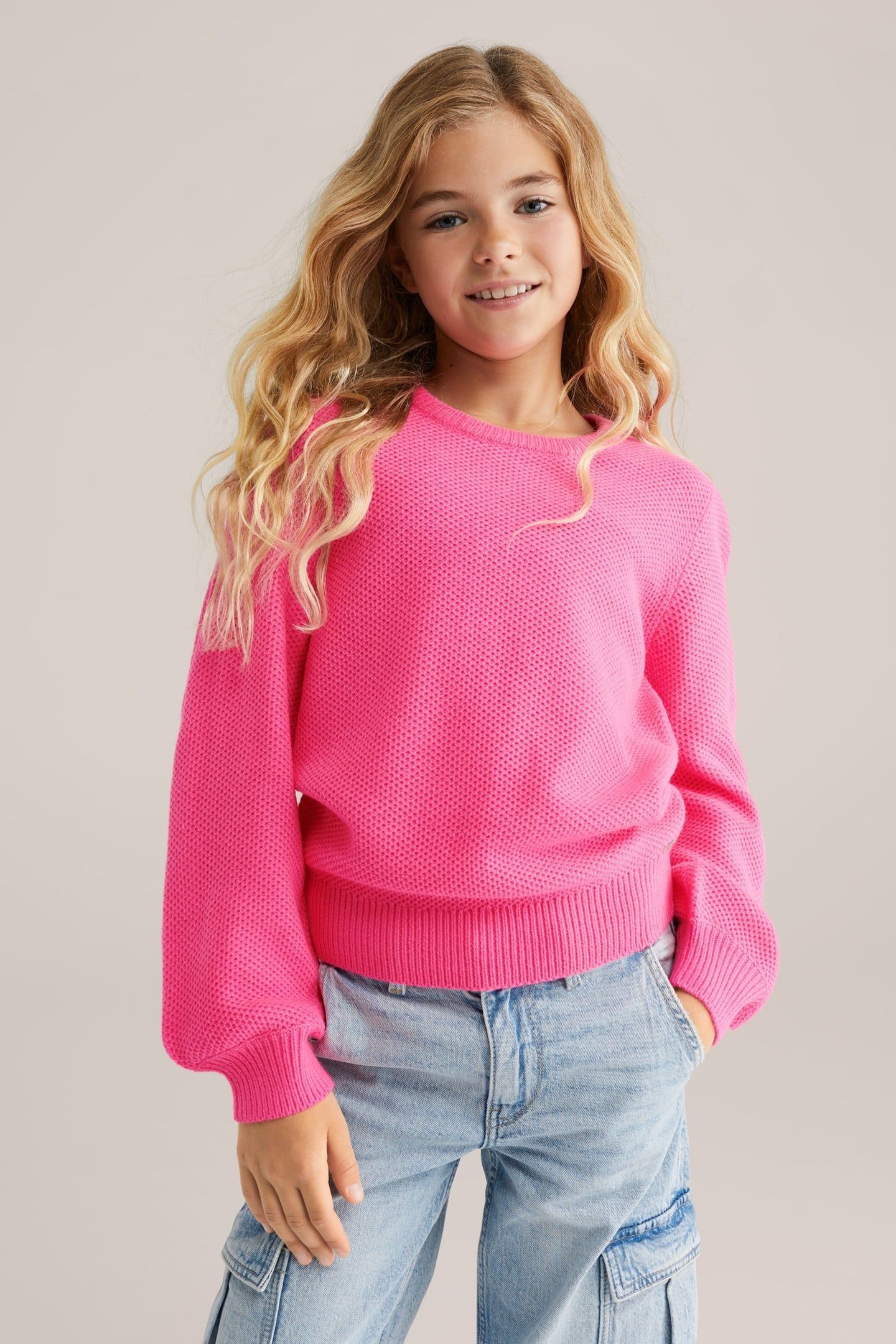 KNITTED PULLOVER BRIGHT PINK 1