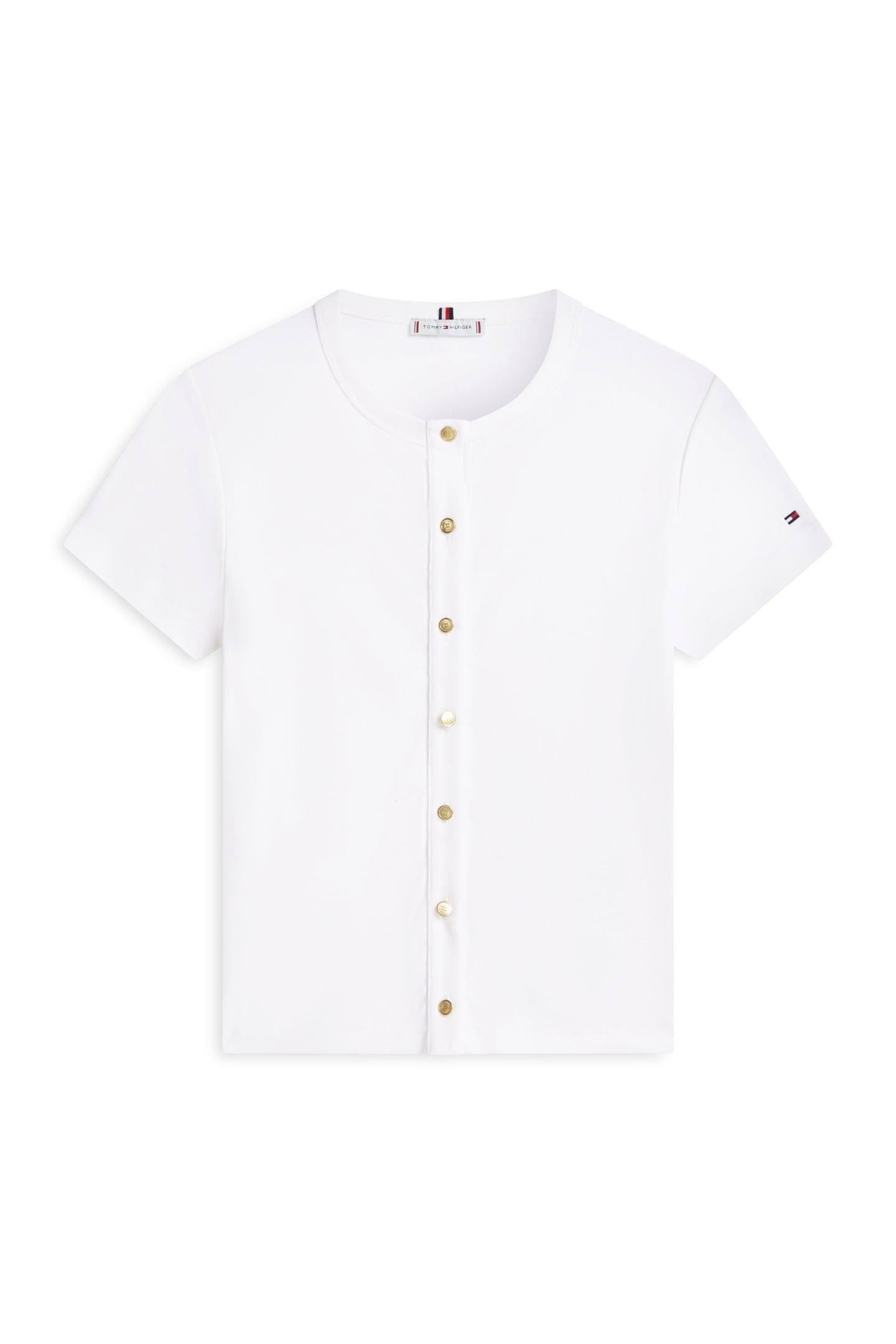 GOLD BUTTON SLIM SS ECRU 4