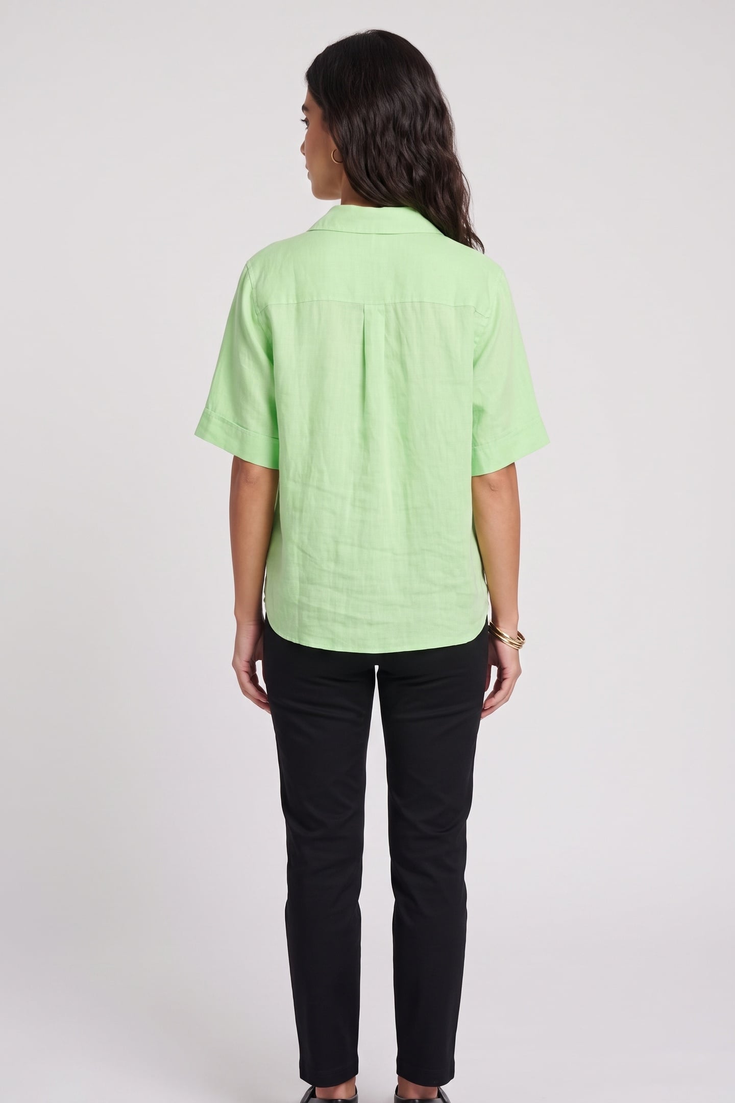 LEONEN RESORT LINEN SHIRT GREEN 2