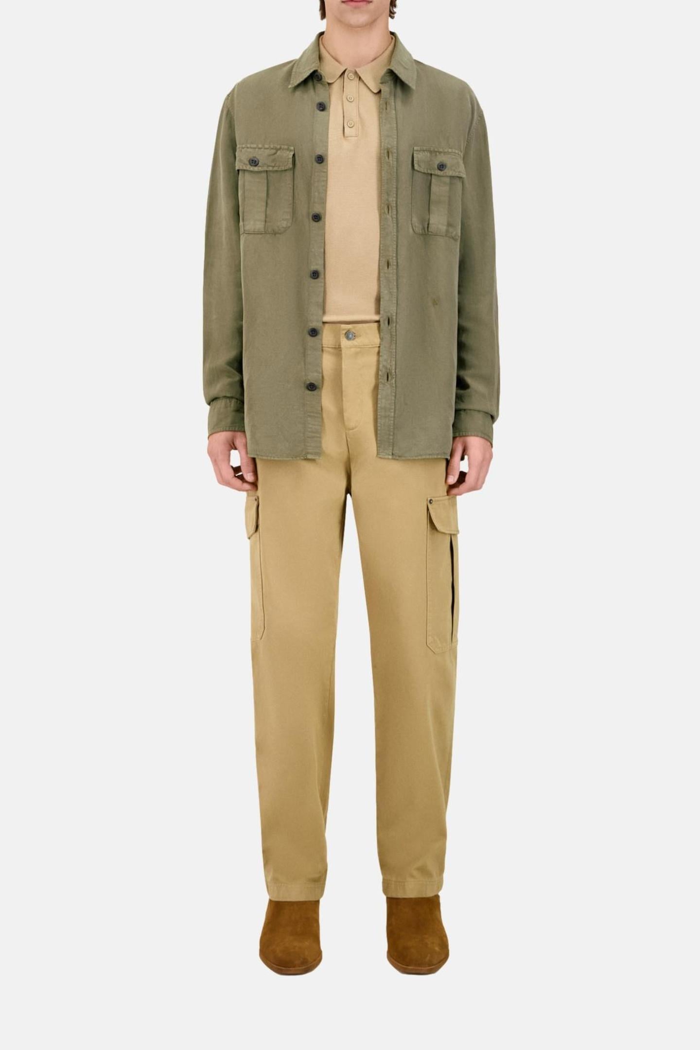 MILITARY SHIRT WITH PATCH POCKETS KAKI 2