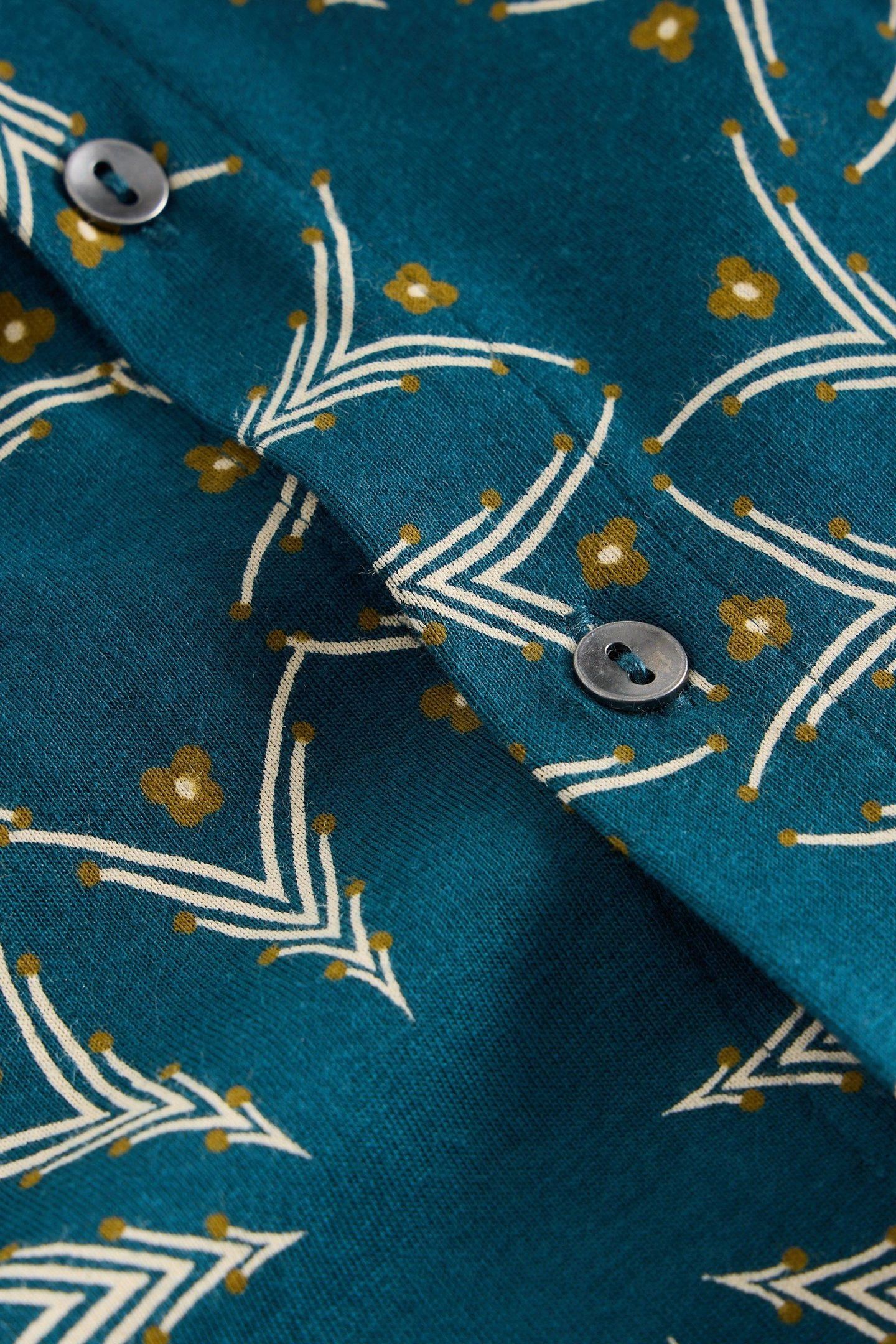 RIA JERSEY SHIRT DRESS TEAL PRINT 7