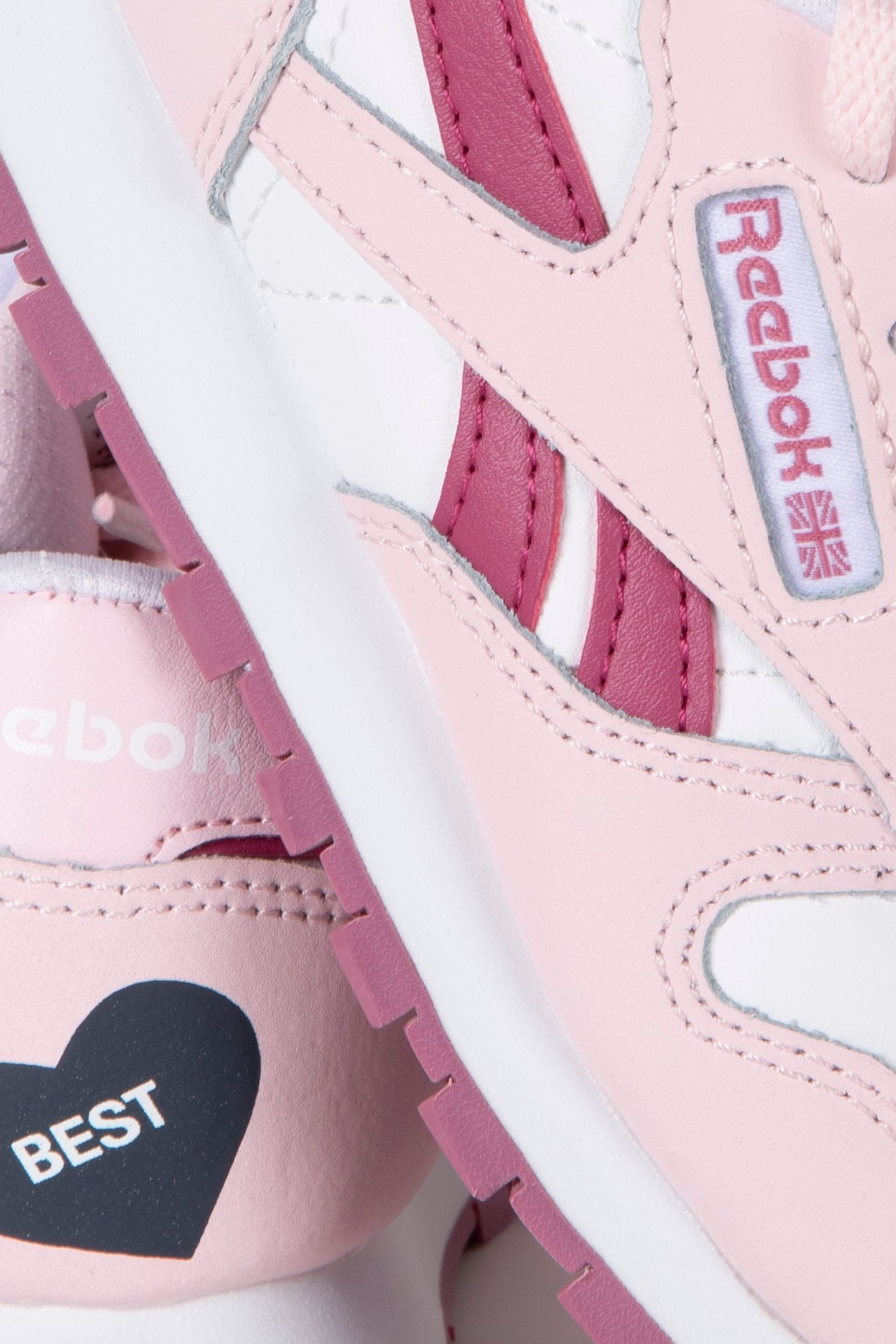 GIRL'S CLASSIC LEATHER WHITE/FROSTEDBERRY/STUDIOPINK 4