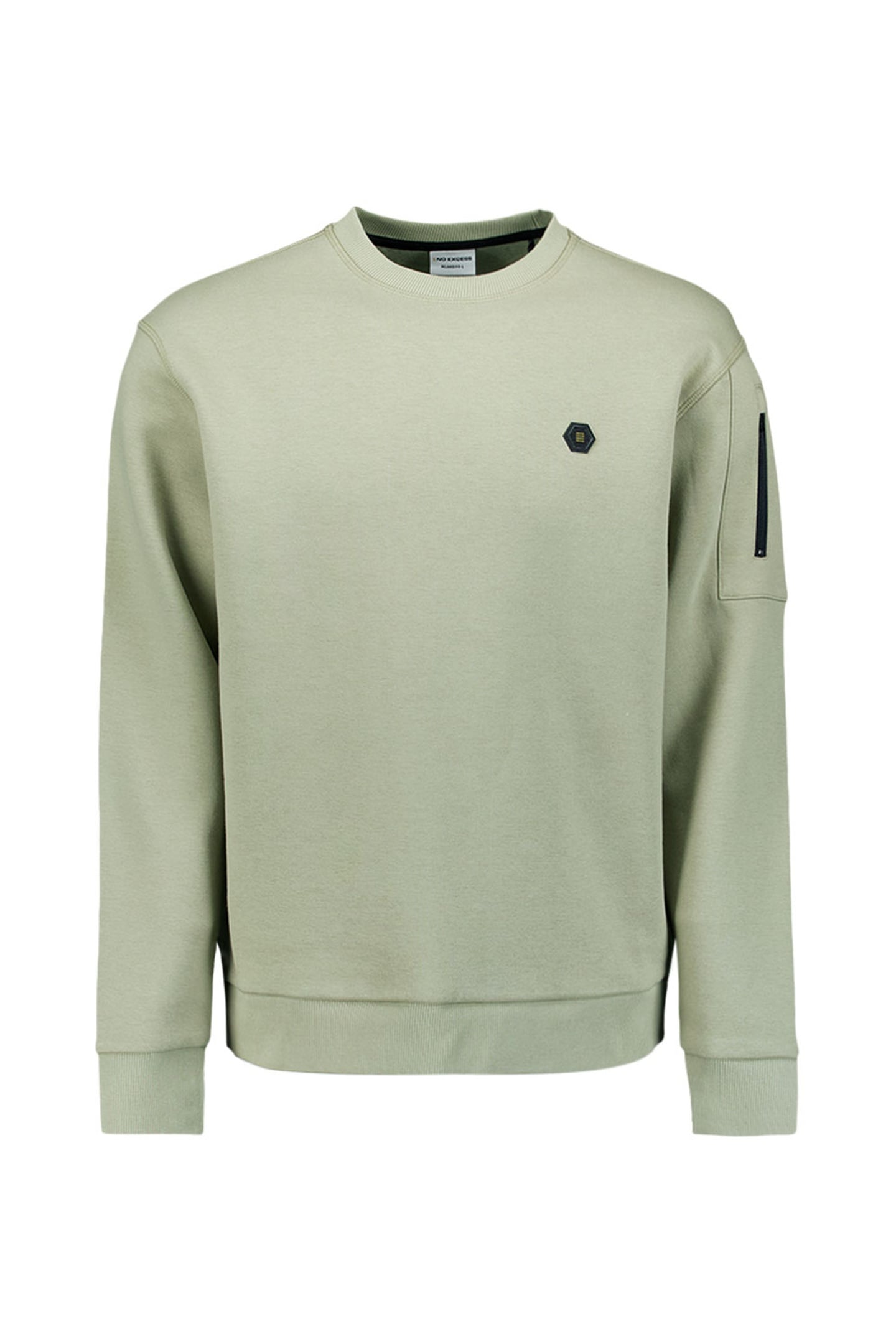 SWEATER CREWNECK BRUSHED INSIDE LIGHT MOSS 4