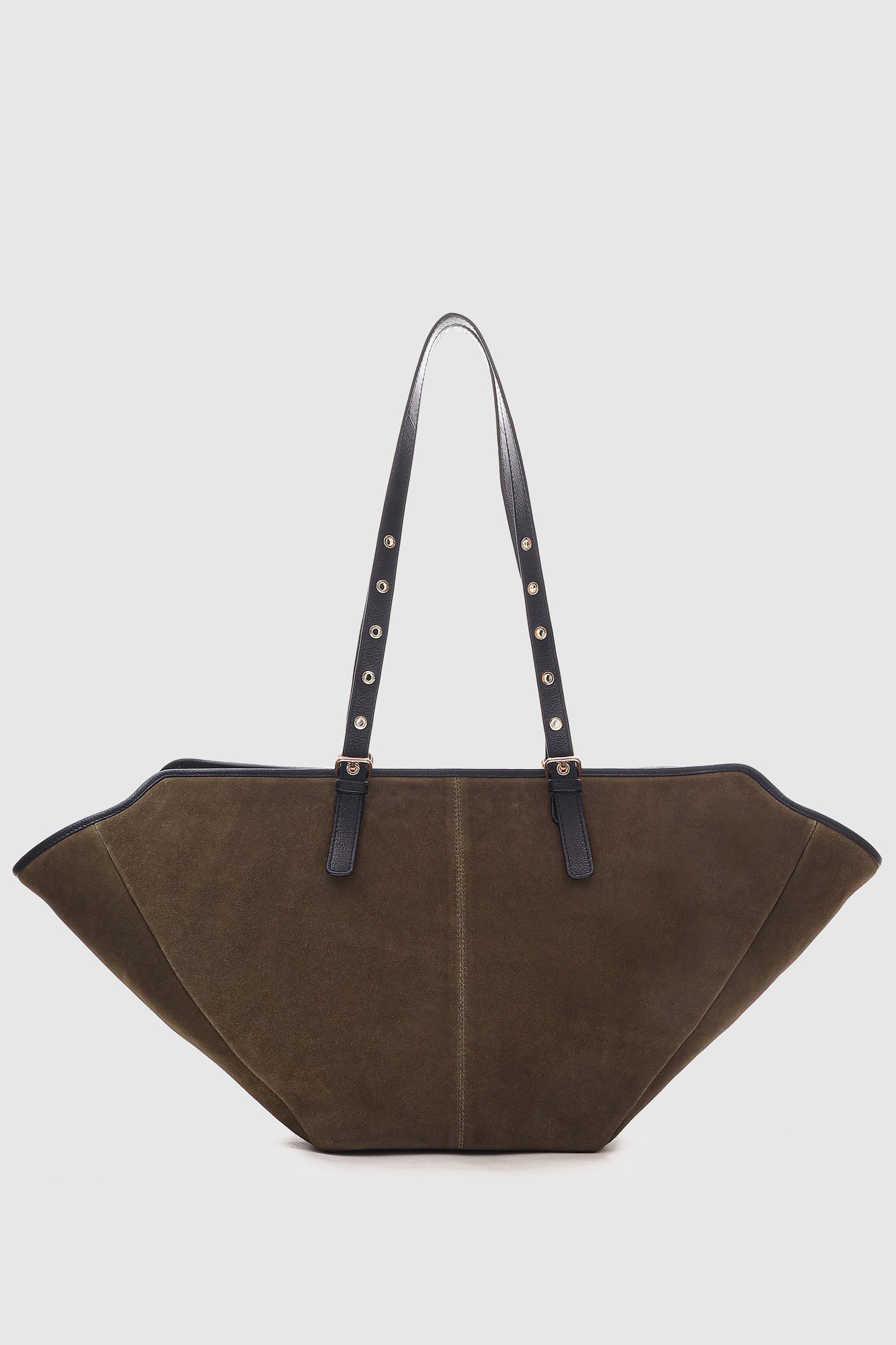 NORA SUEDE DARK OLIVE W. GOLD 3