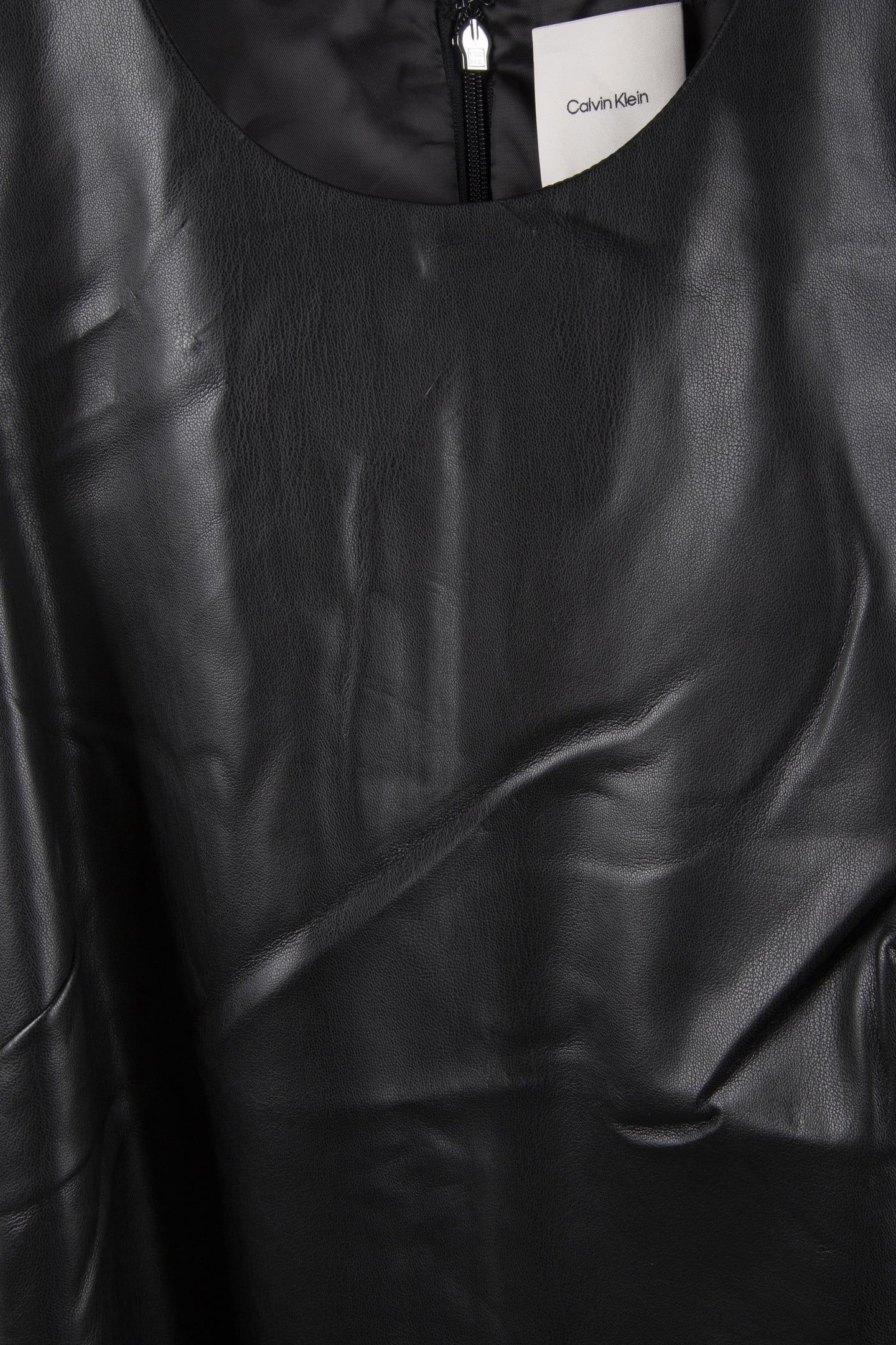 FAUX LEATHER MINI DRESS BLACK 4