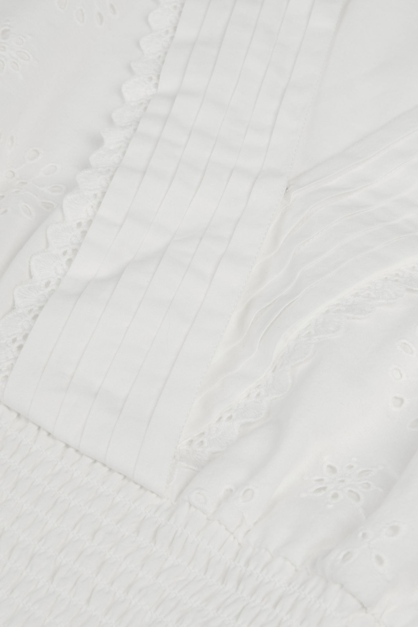 EMBROIDERED SMOCKED WAIST TOP WHITE 6