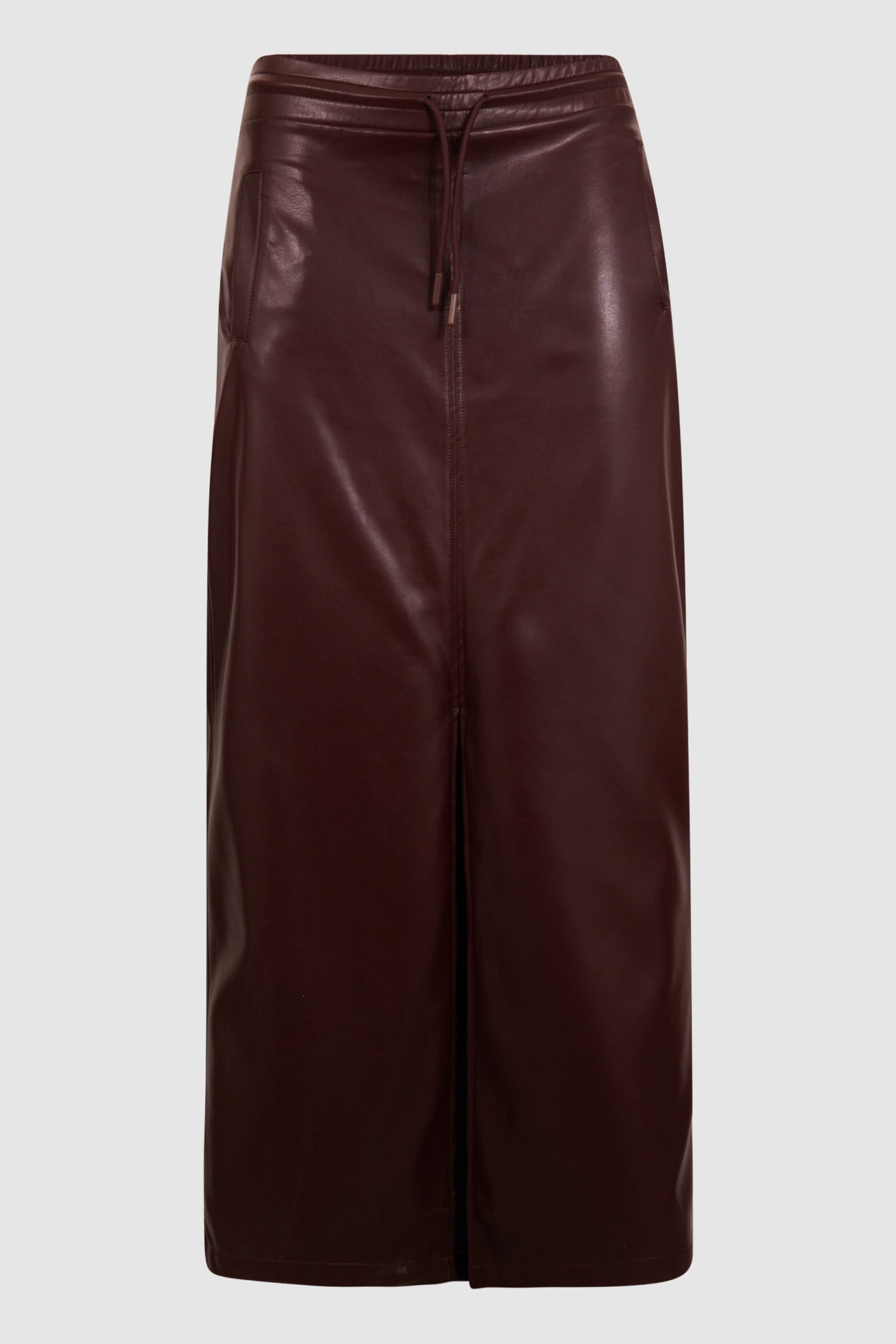 LA-SBVEGAN LEATHER SKIRT DARKRED 3