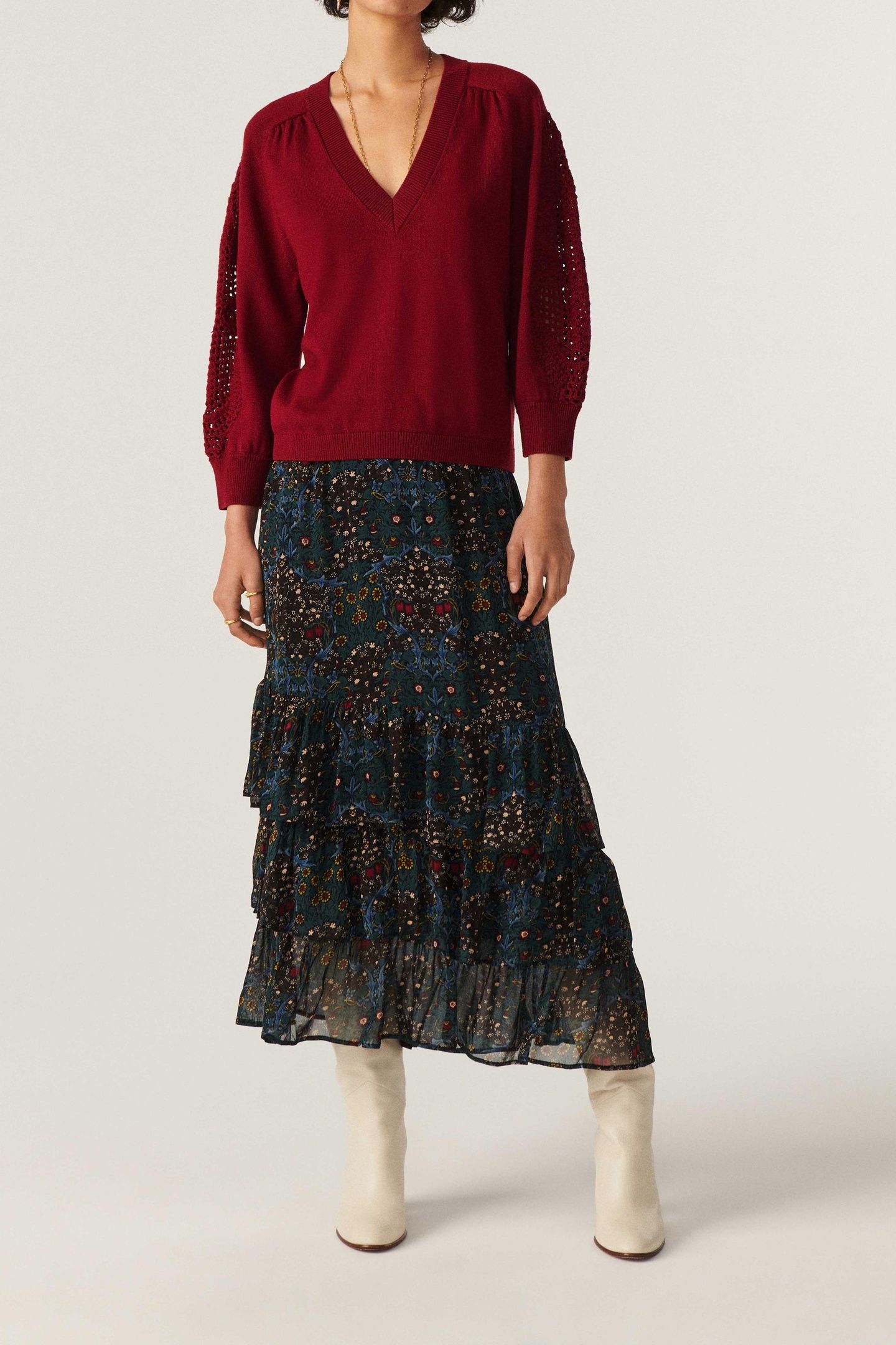 SHORT SLEEVES KNIT BURGUNDY 4
