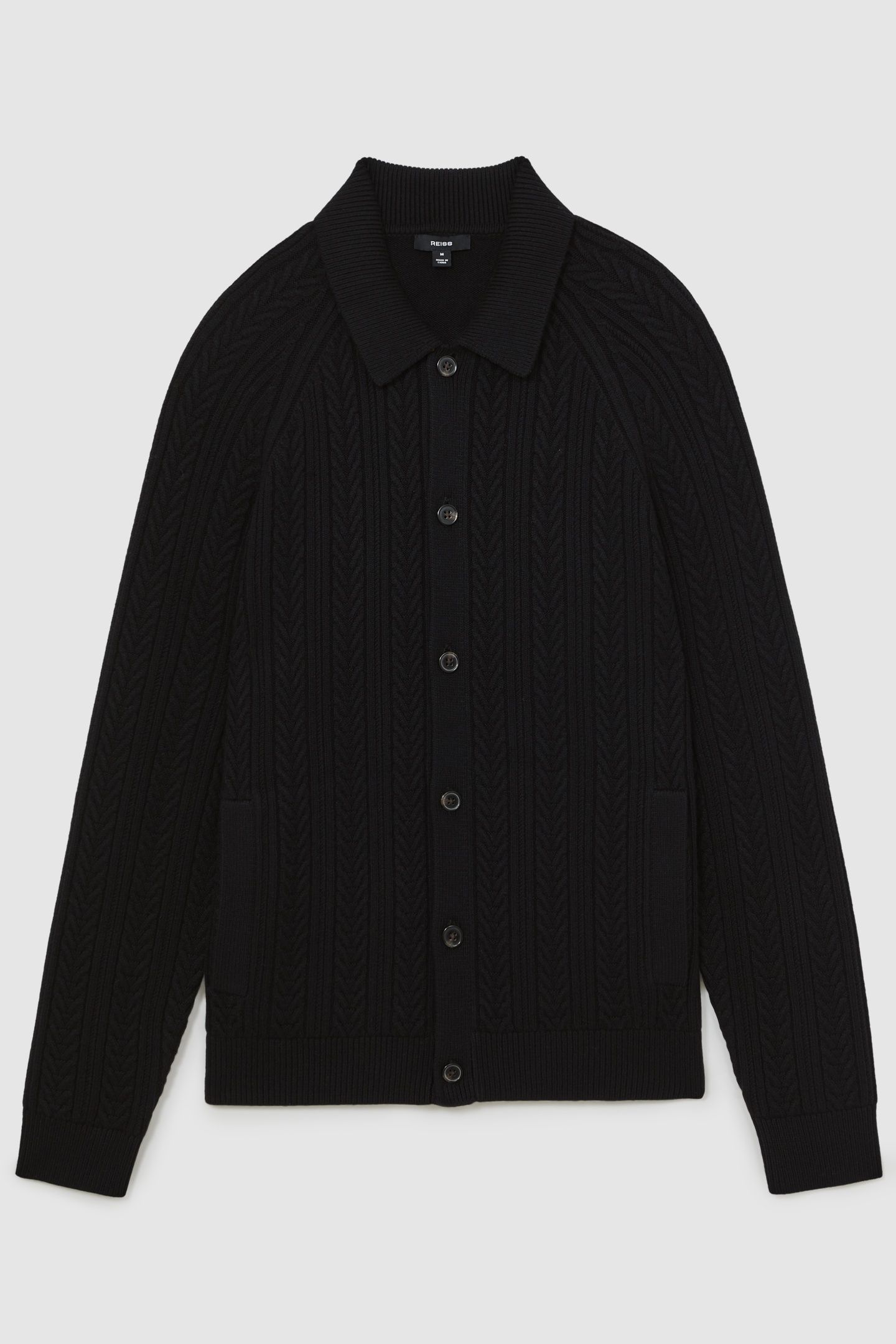 LS BUTTON THROUGH CABLE CARDIGAN BLACK 4
