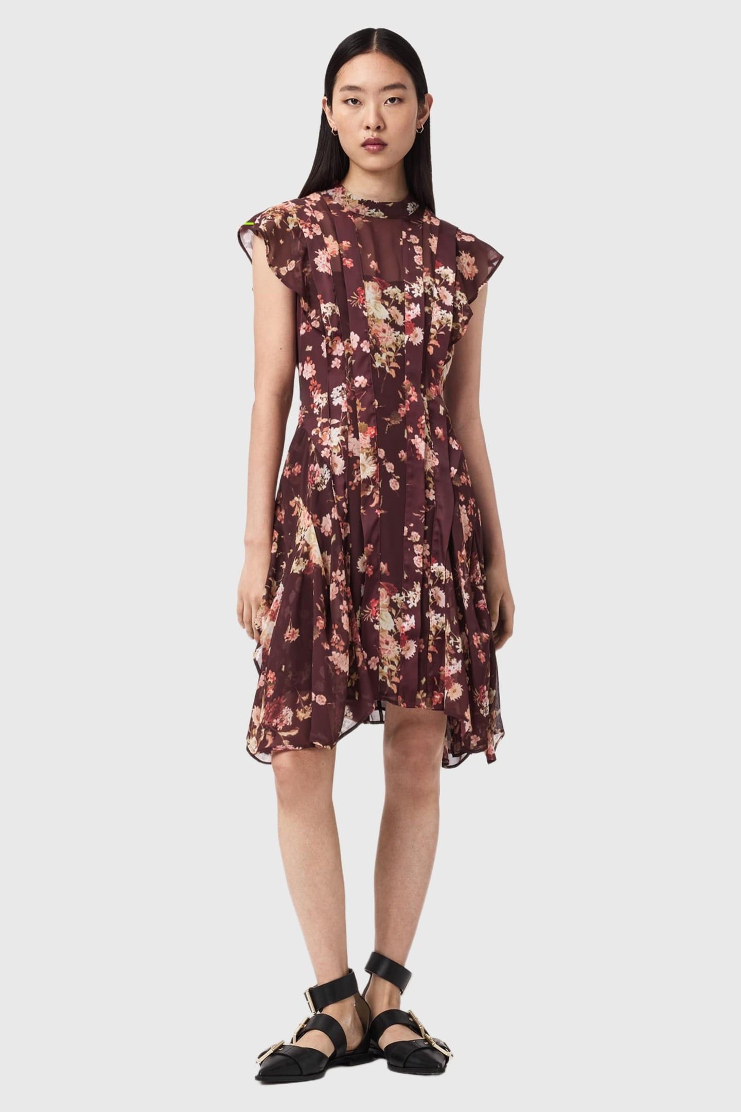 FLEUR DRESS ARMADA WINE RED 1