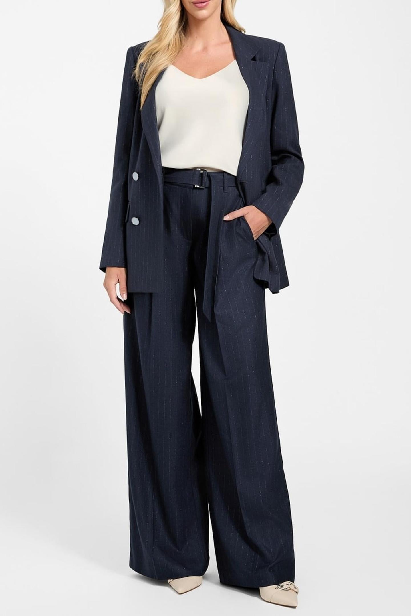 ZANITA PIN STRIPE RE SUITING BLUE PINSTRI 4