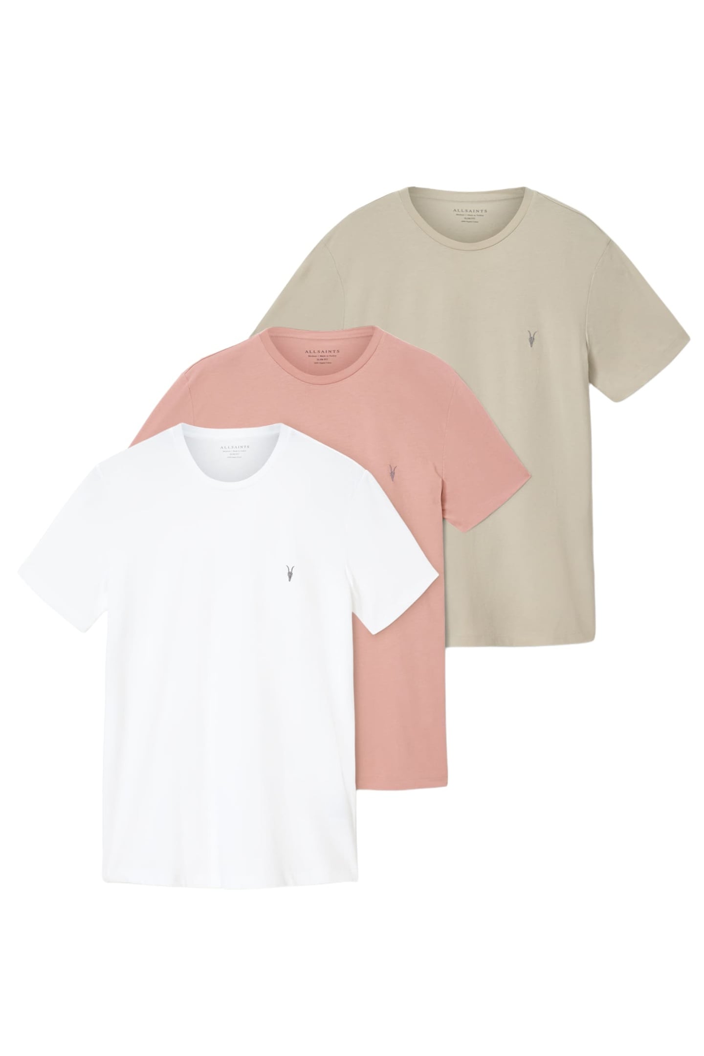 TONIC SS CREW 3 PK WHITE/PINK/GREEN 1