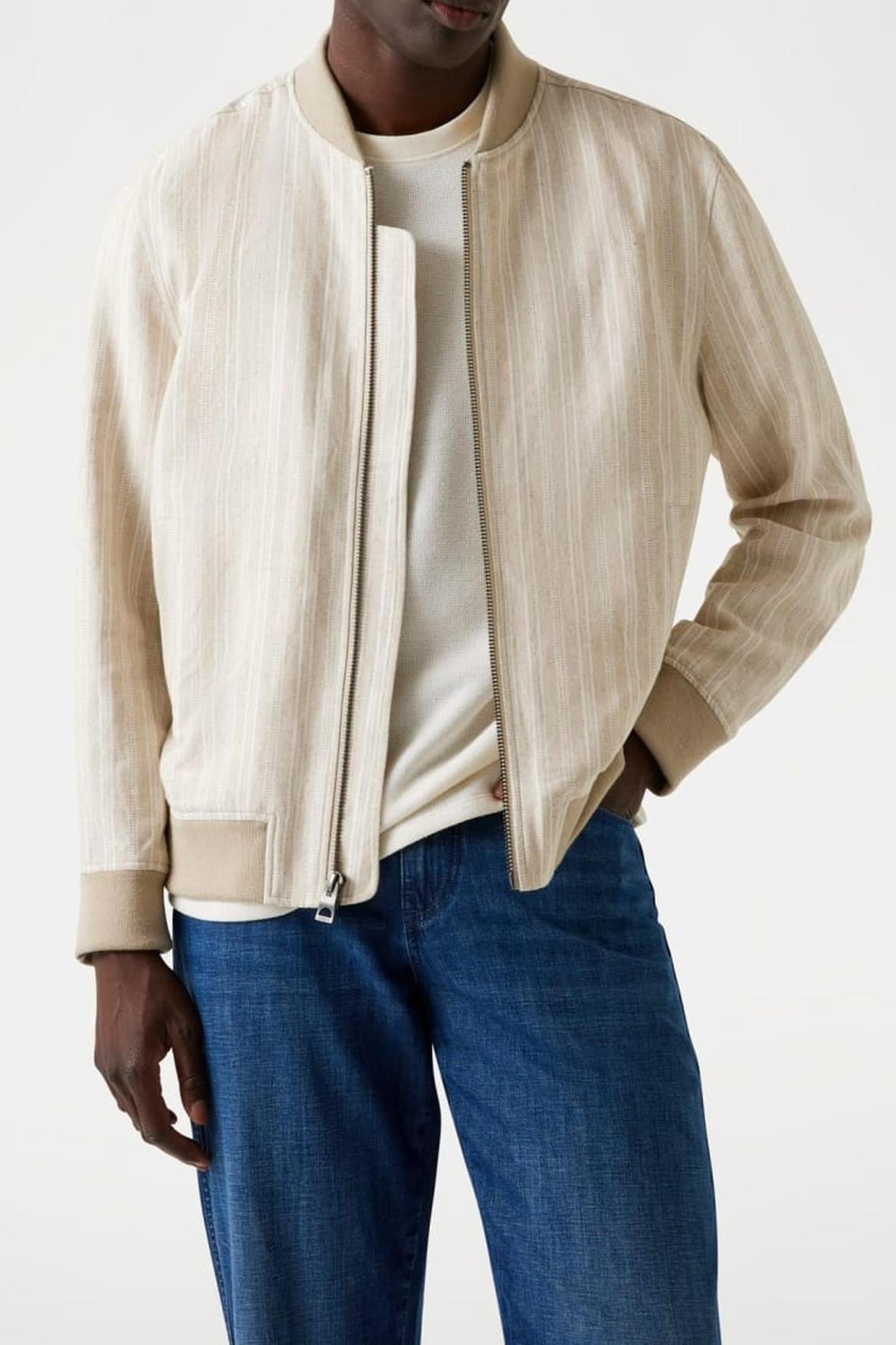 FLETCHER LINEN STRIP QUICKSAND MULTI 5