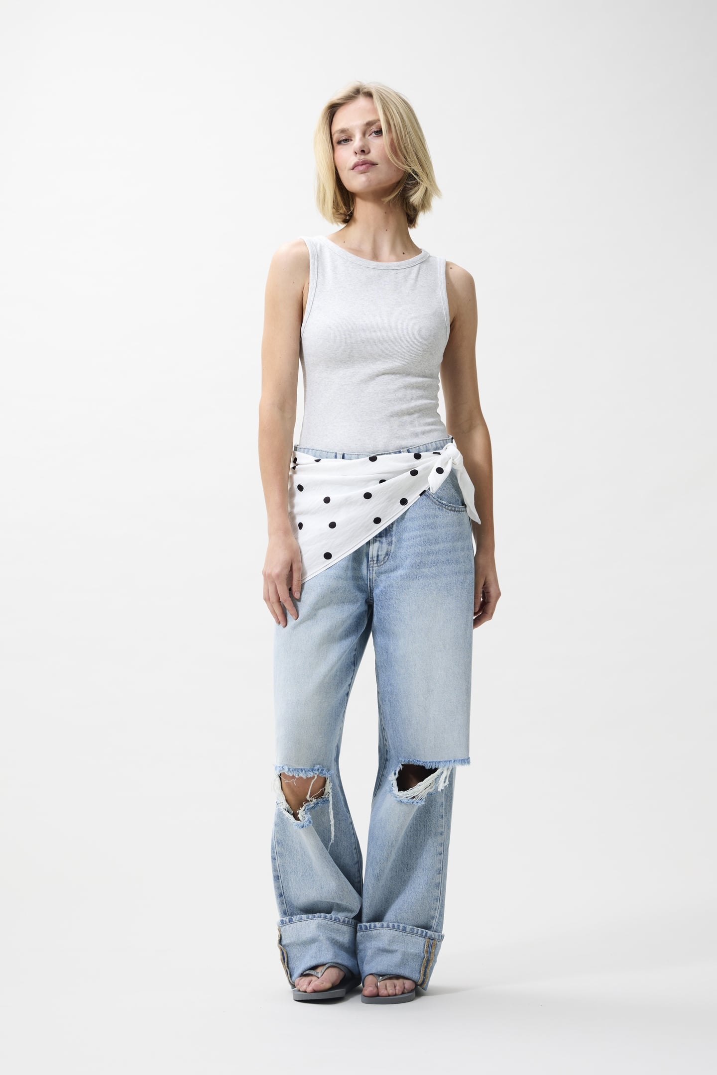 DOTTED SCARF OFF WHITE 3
