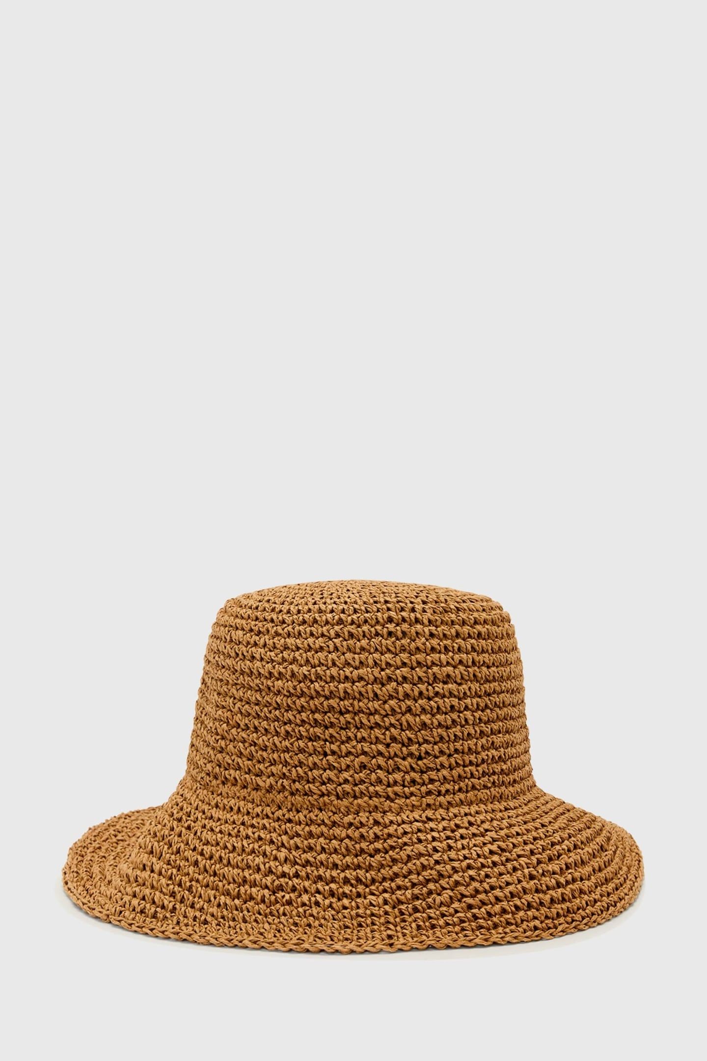 ELI STRAW BUCKET HAT COGNAC BROWN 4