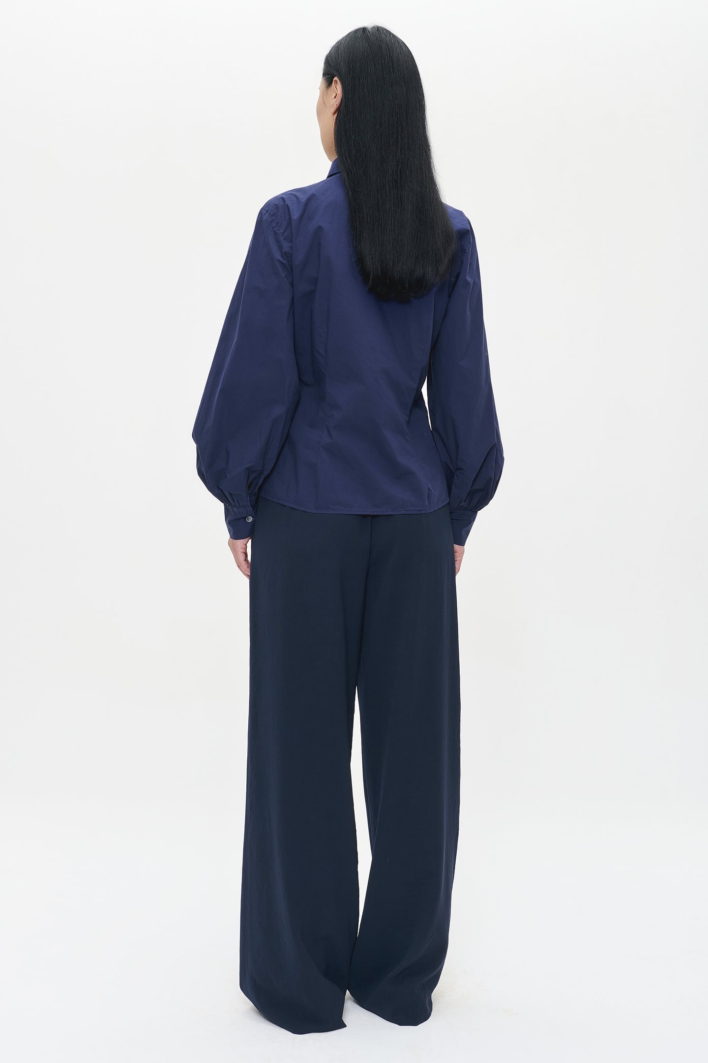 POPLIN PUFF SLEEVE SHIRT MIDNIGHT BLUE 3