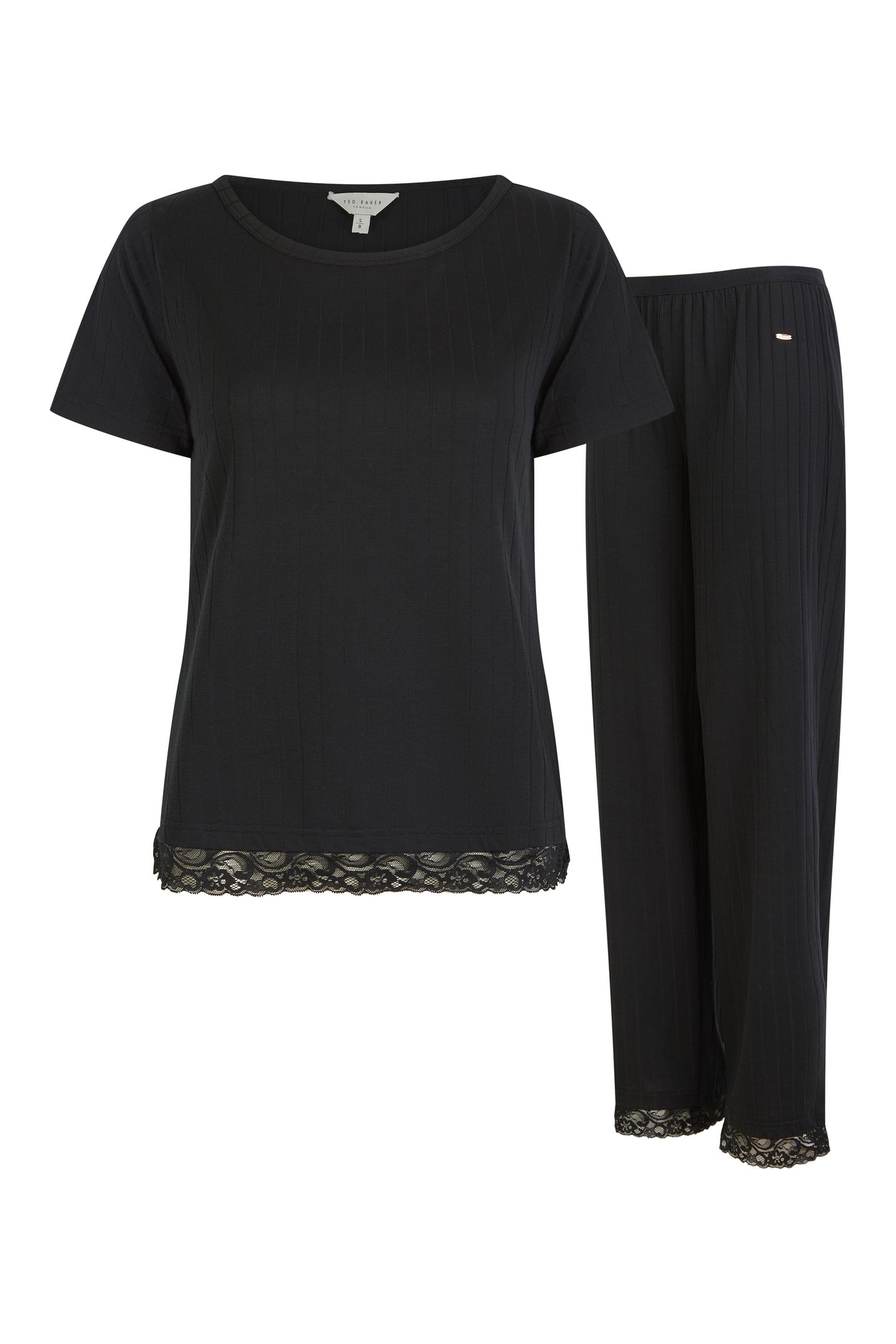 KELLY DROP NEEDLE JERSEY PYJAMA JET BLACK 2