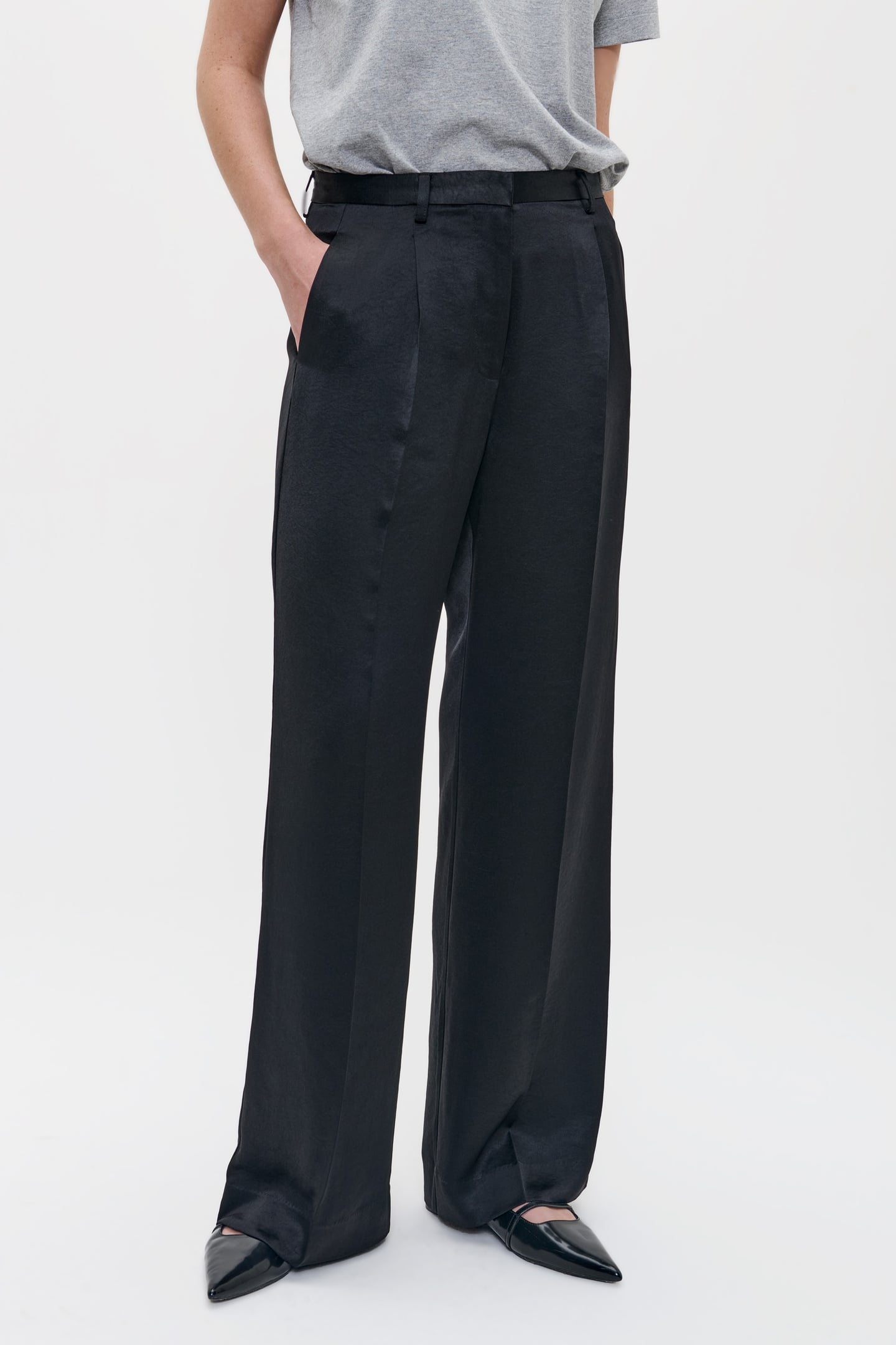 SATIN MADISON PANTS BLACK 1