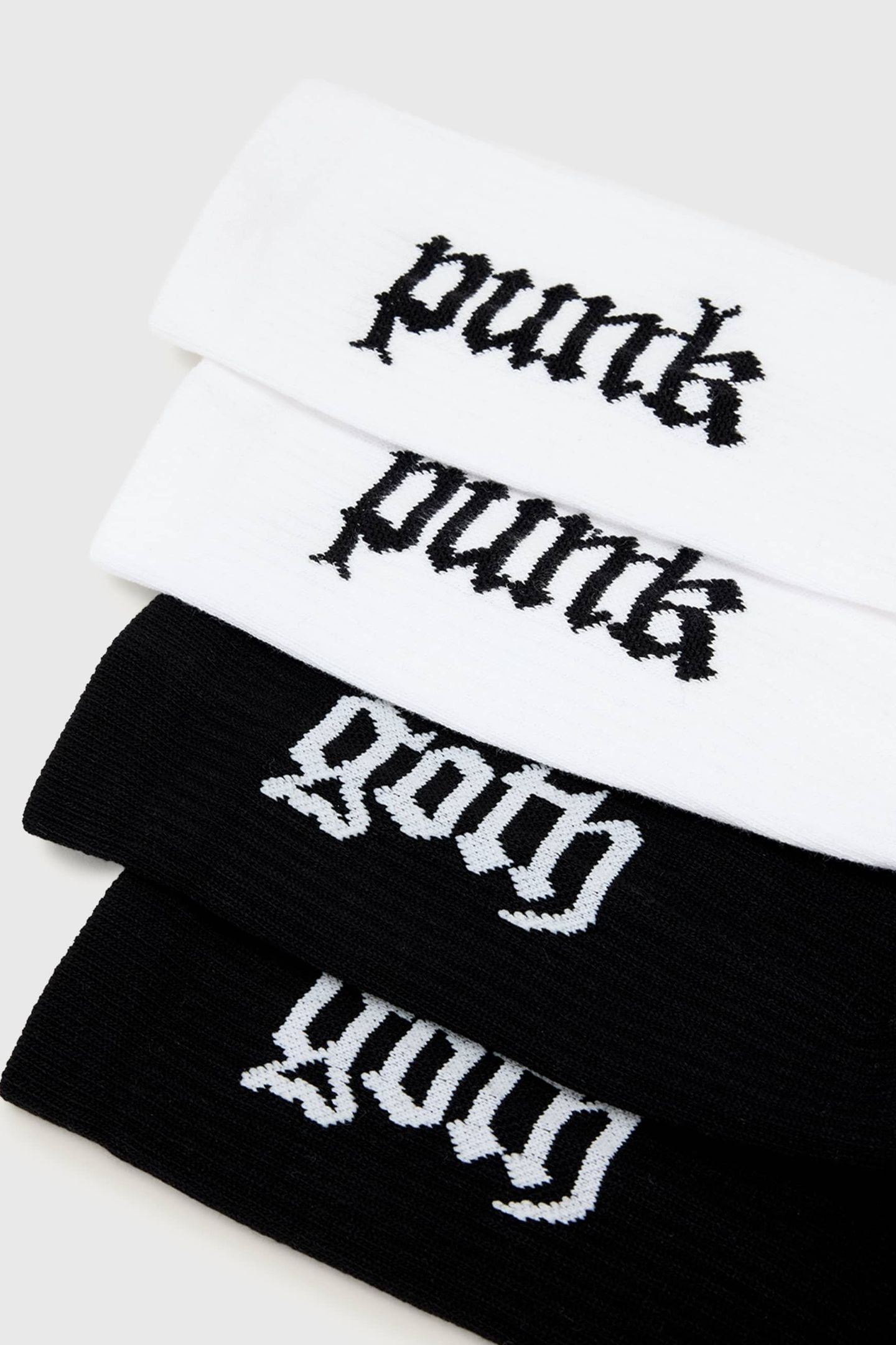 GOTH PUNK SOCKS BLACK/WHITE 4