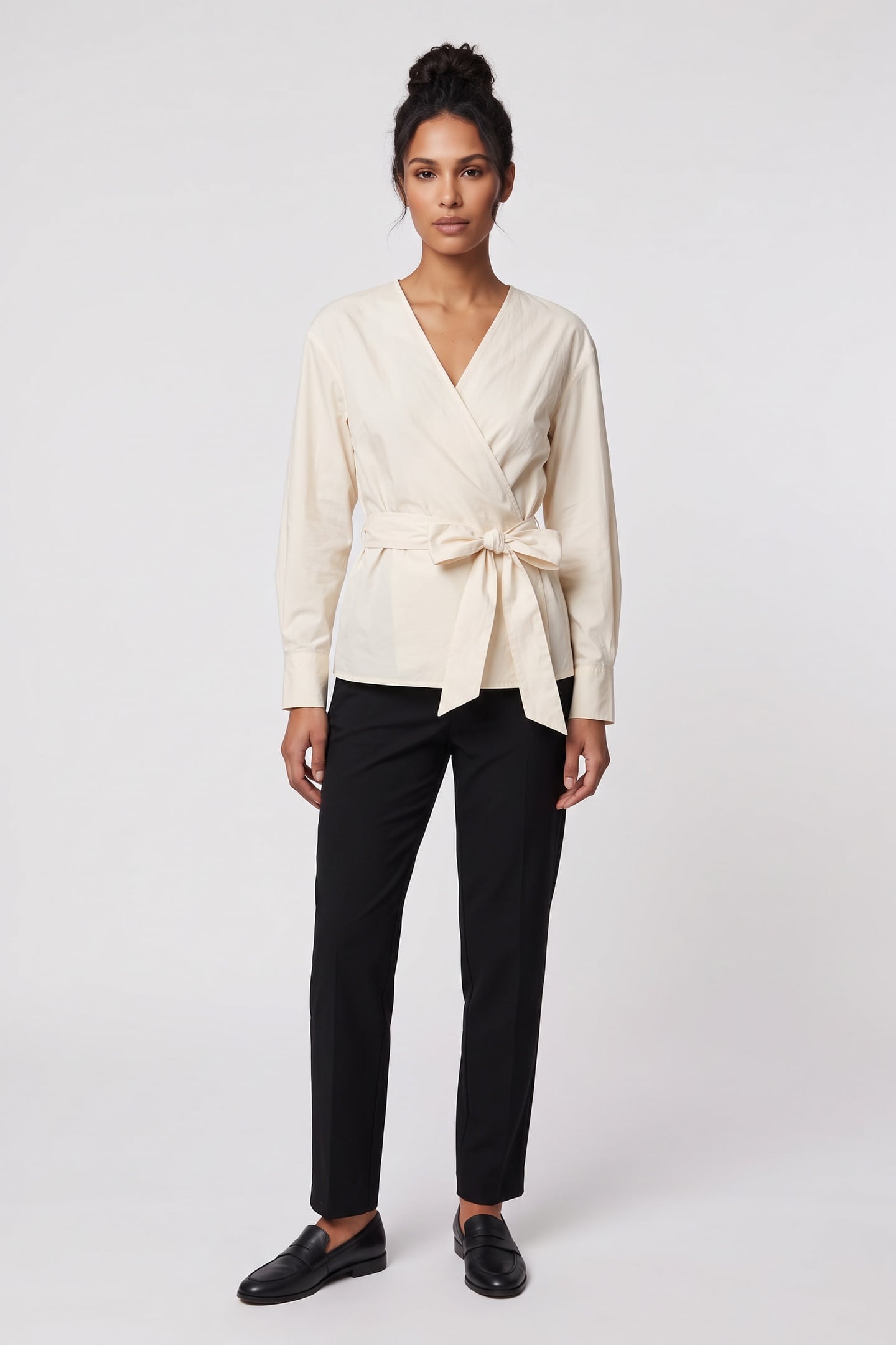 ITHAKA WRAP BLOUSE BEIGE 1
