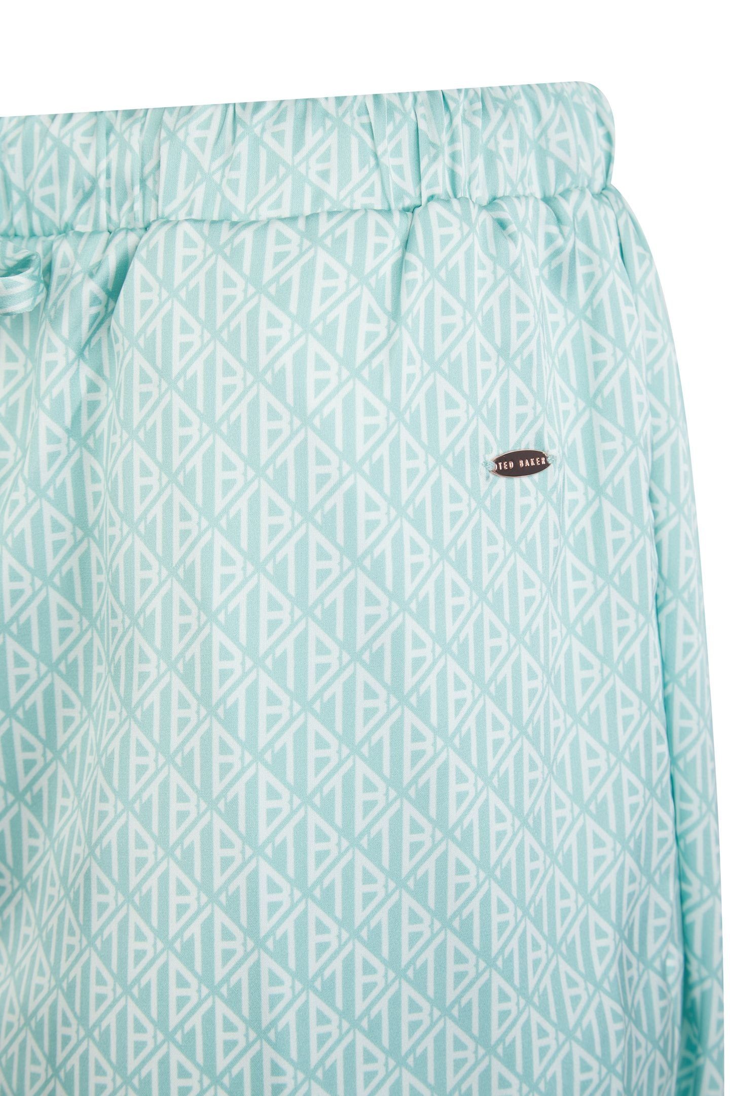 FERN 1PK MONOGRAM TB TRADITIONAL SATIN PJ SET AQUIFER PRINT 7