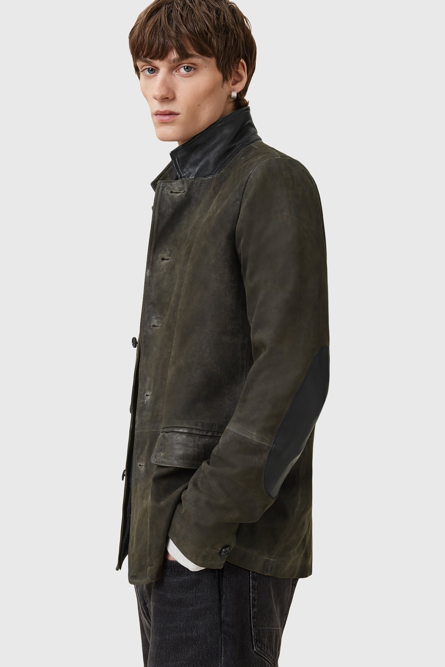 SURVEY LTHR BLAZER DARK OLIVE 4
