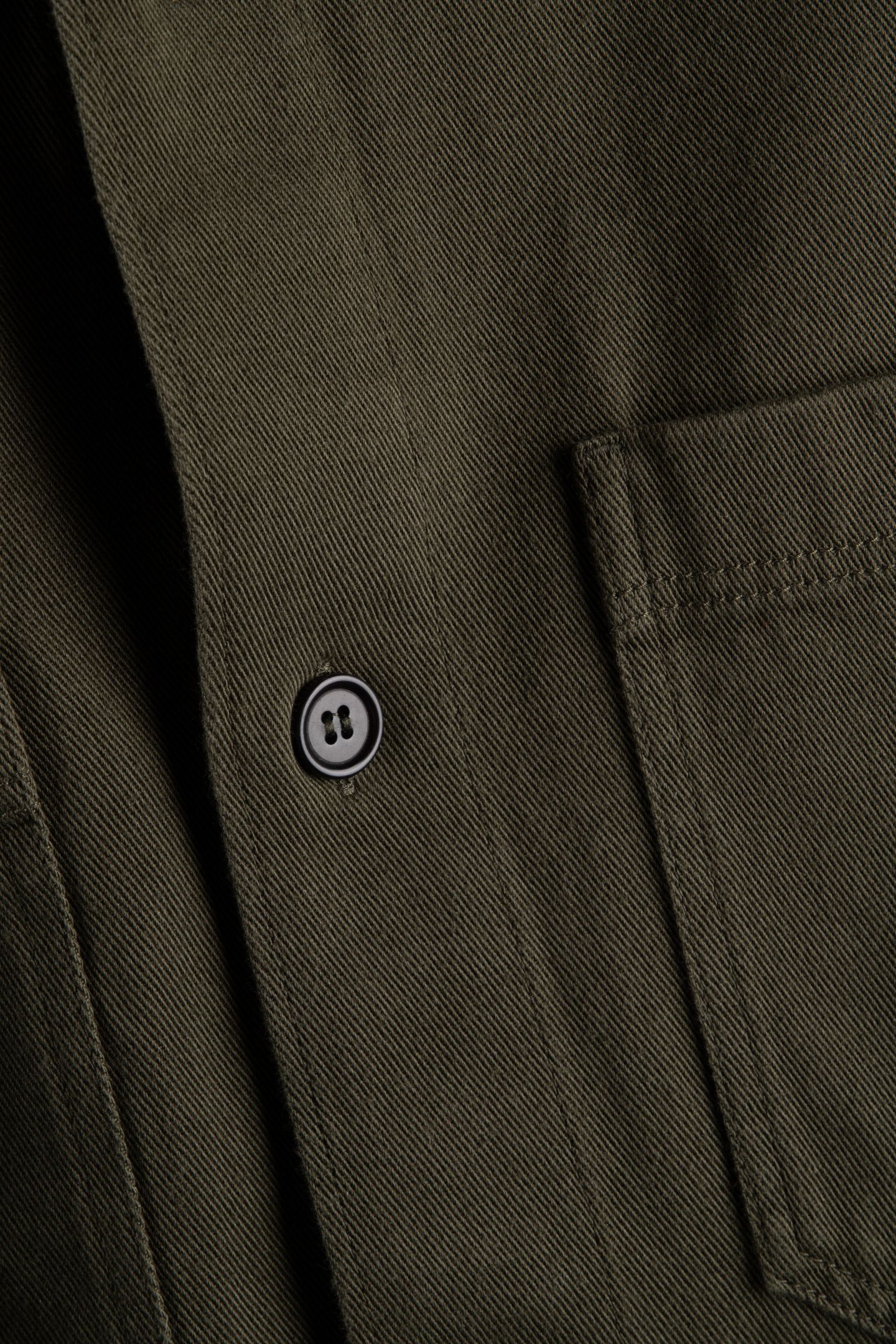 BRYGGE LOOSE TWILL OVERSHIRT KHAKI 5