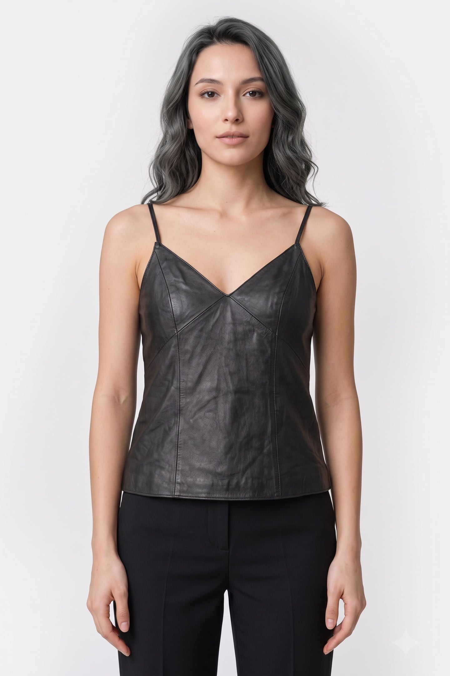 HOLLY LEATHER TOP BLACK 1