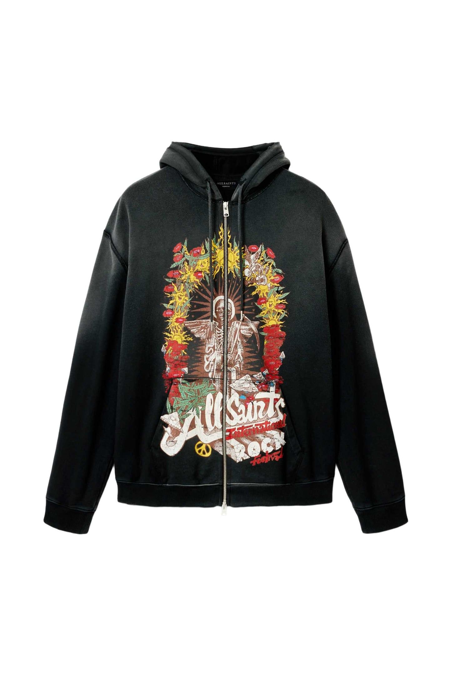 ROQUE ZIP HOODY WASHED BLACK 6