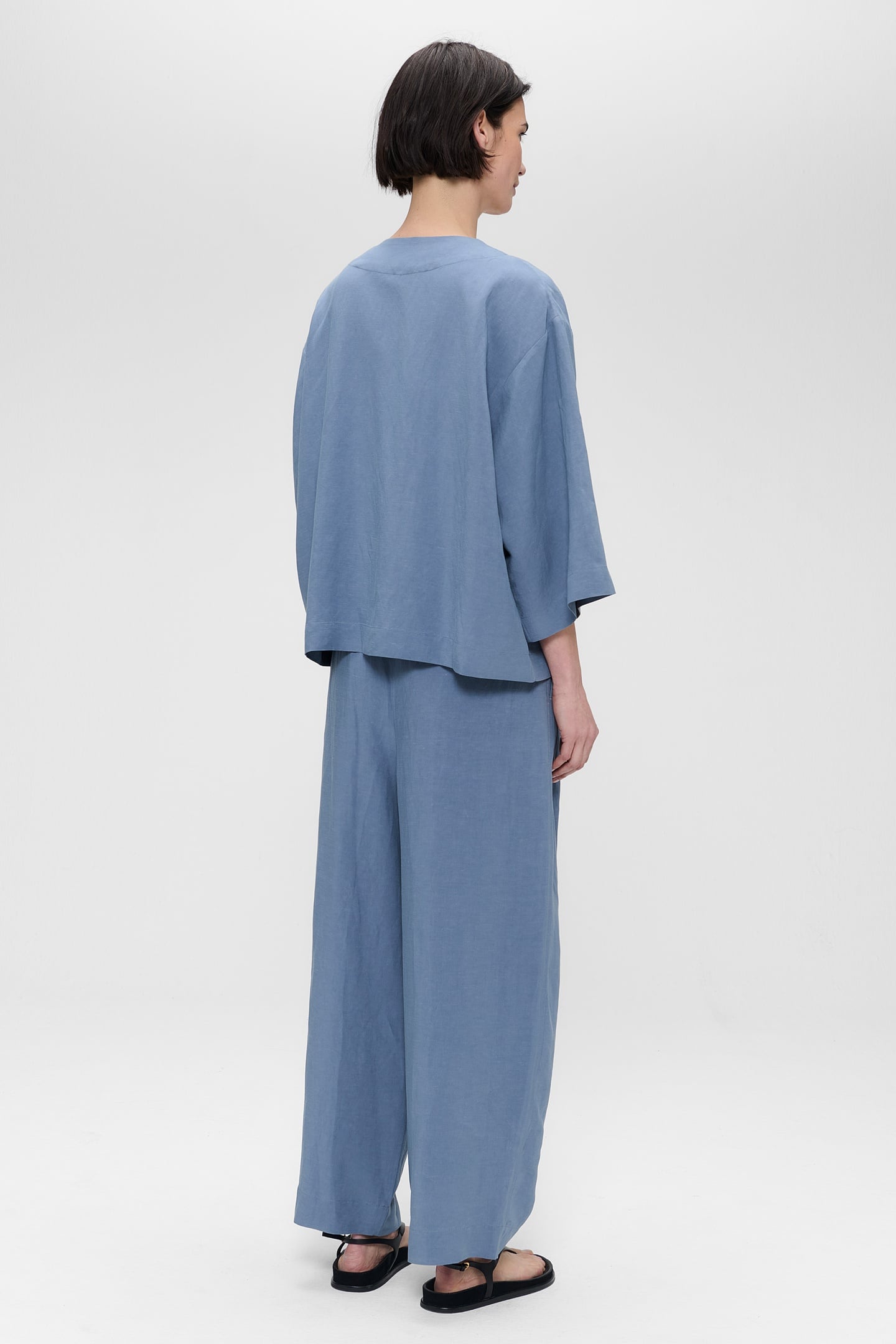 FINE LINEN VISC SHIRT JACKET EVEREST BLUE 3
