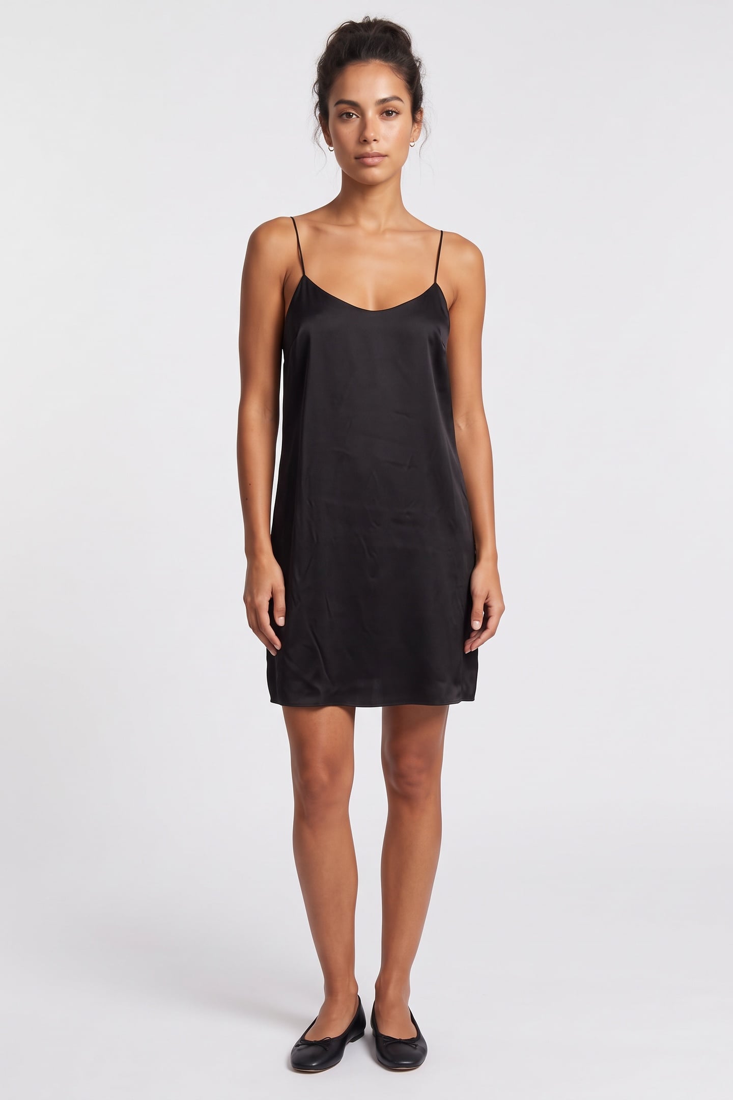 SISKO SATIN SILK DRESS BLACK 1