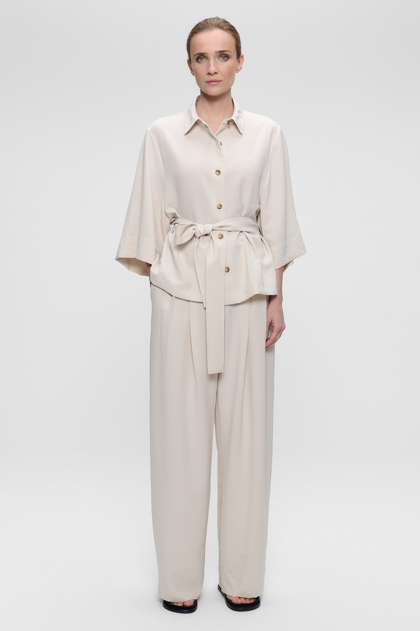 JAPANESE CREPE SHIRT JACKET CHALK 3