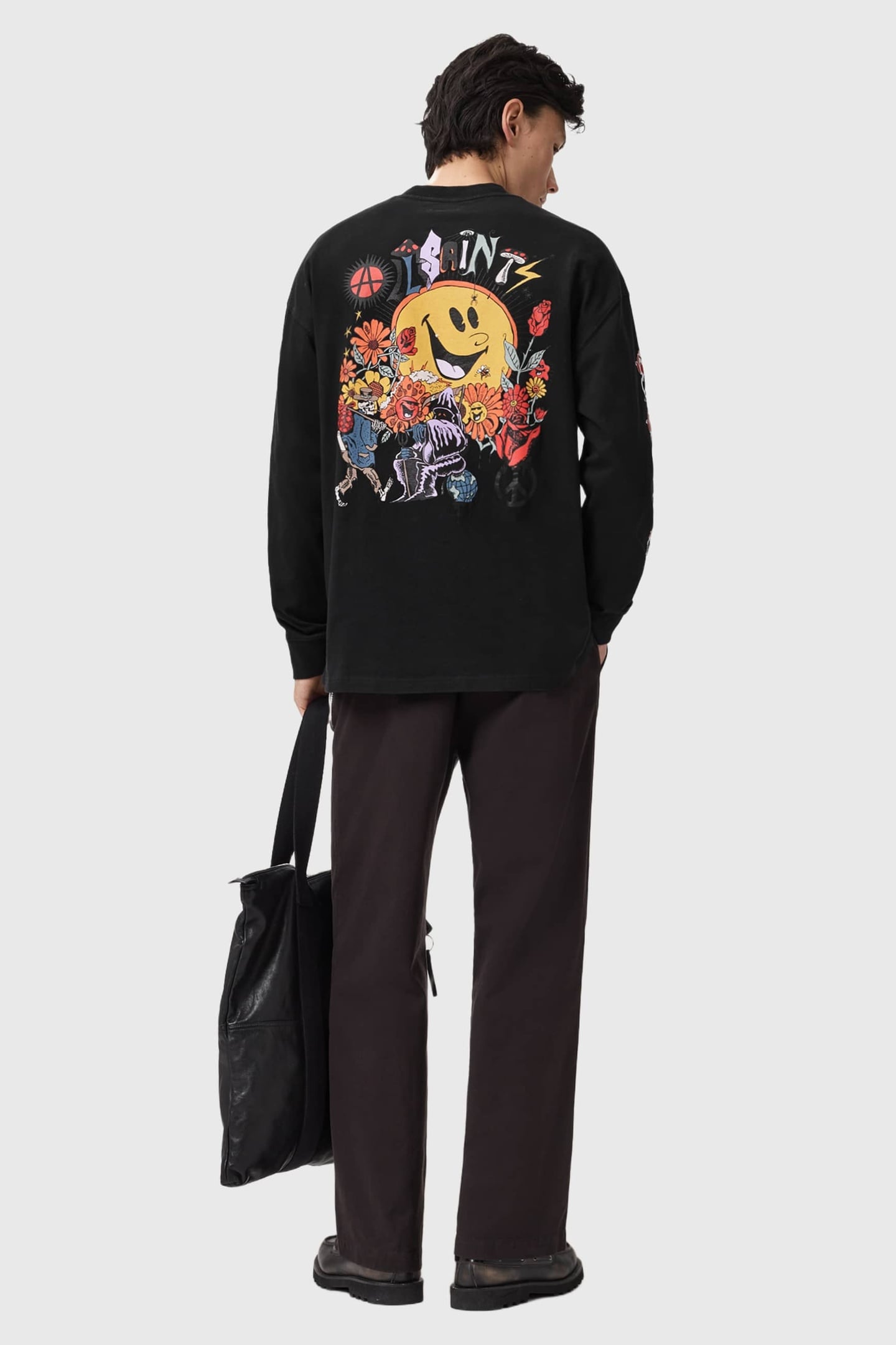 GARDENS LS CREW WASHED BLACK 6