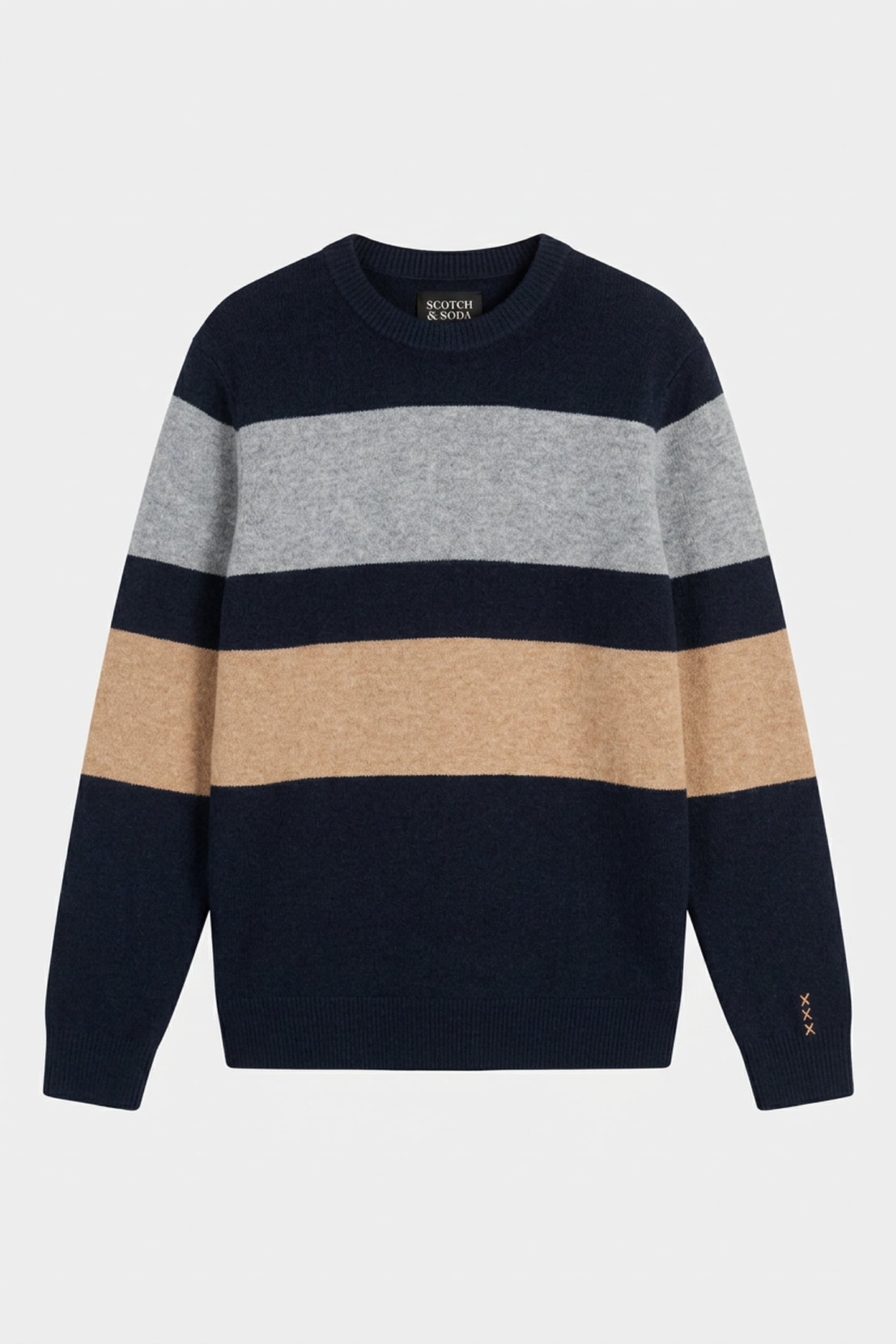 SOFT KNIT CREW NECK STRIPE REGULAR FIT PULLOVER SKY CAPTAIN 3
