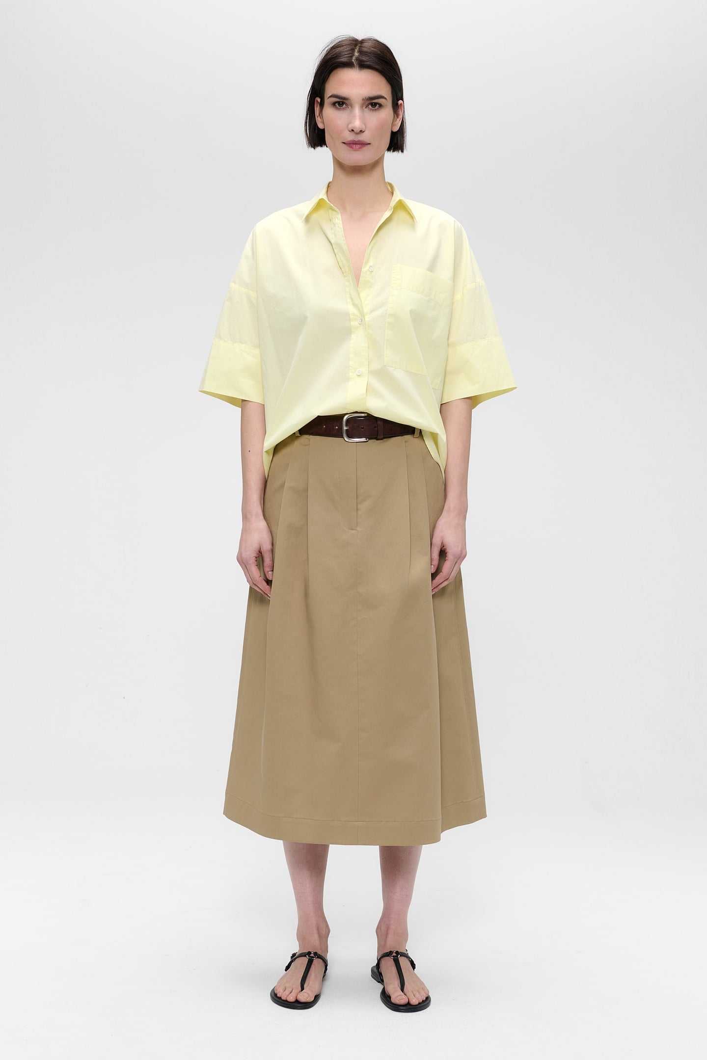 PAPER COTTON BOXY SHIRT PALE YELLOW 2