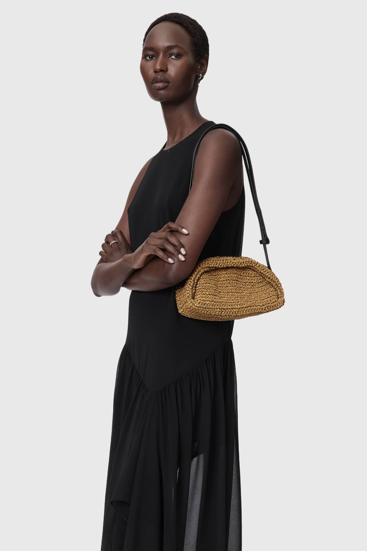 ROSALIE ARC RAFFIA BISCUIT BROWN 1
