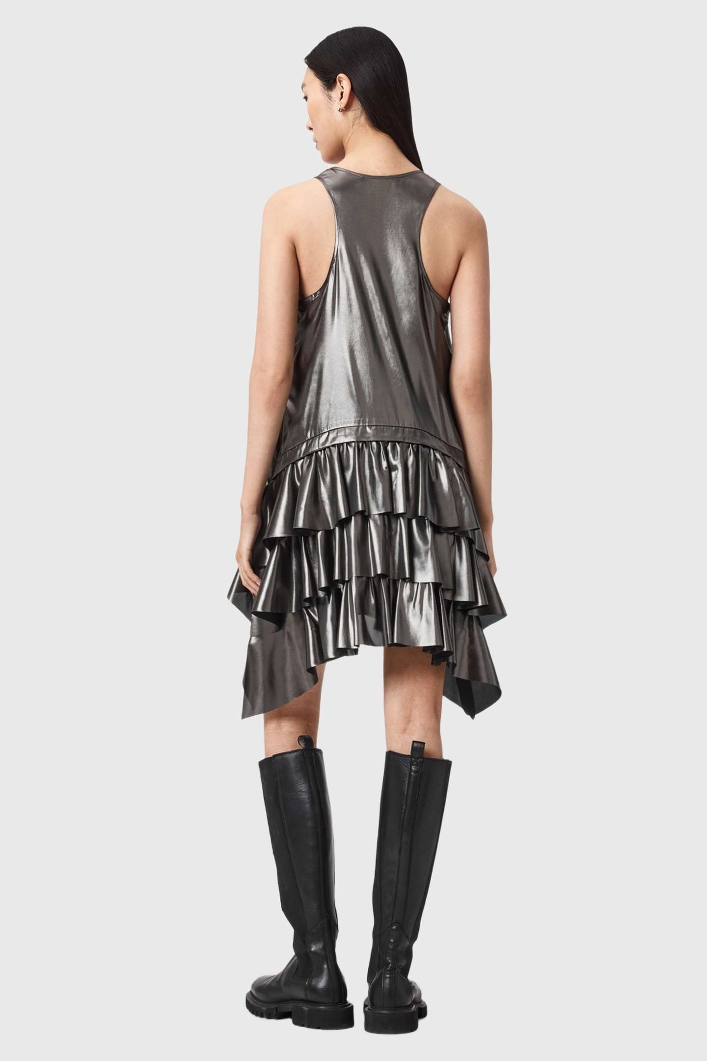 CAVARLY MINI DRESS METALLIC SILVER 2